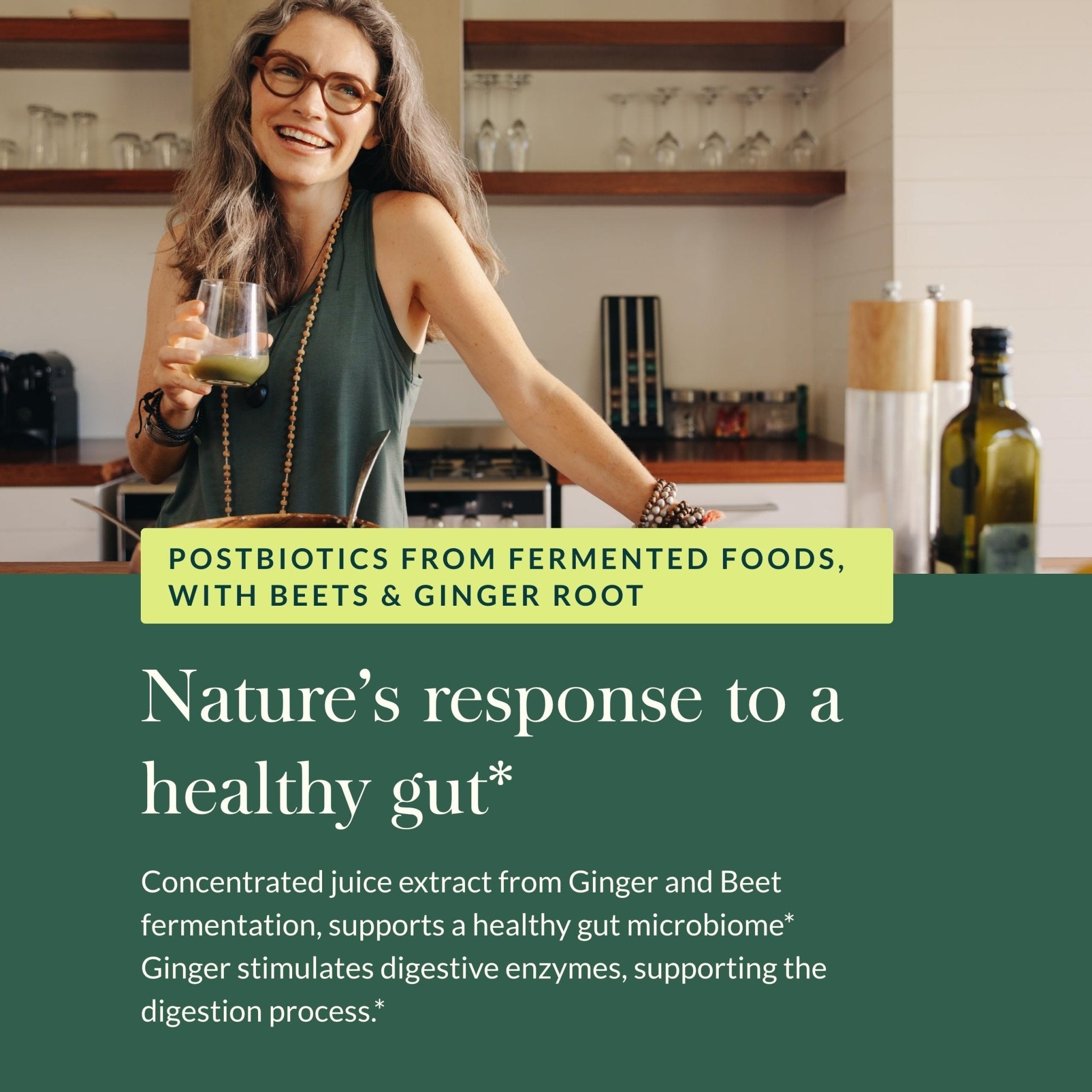 Gaia Herbs Ginger-Beet Postbiotic - Supplement for Gut & Heart Health Support* - Made with Fermented Beets & Ginger - Free from Dairy, Soy & Gluten - 60 Vegan Liquid Phyto-Caps (30 Servings) - OzHealthStandard