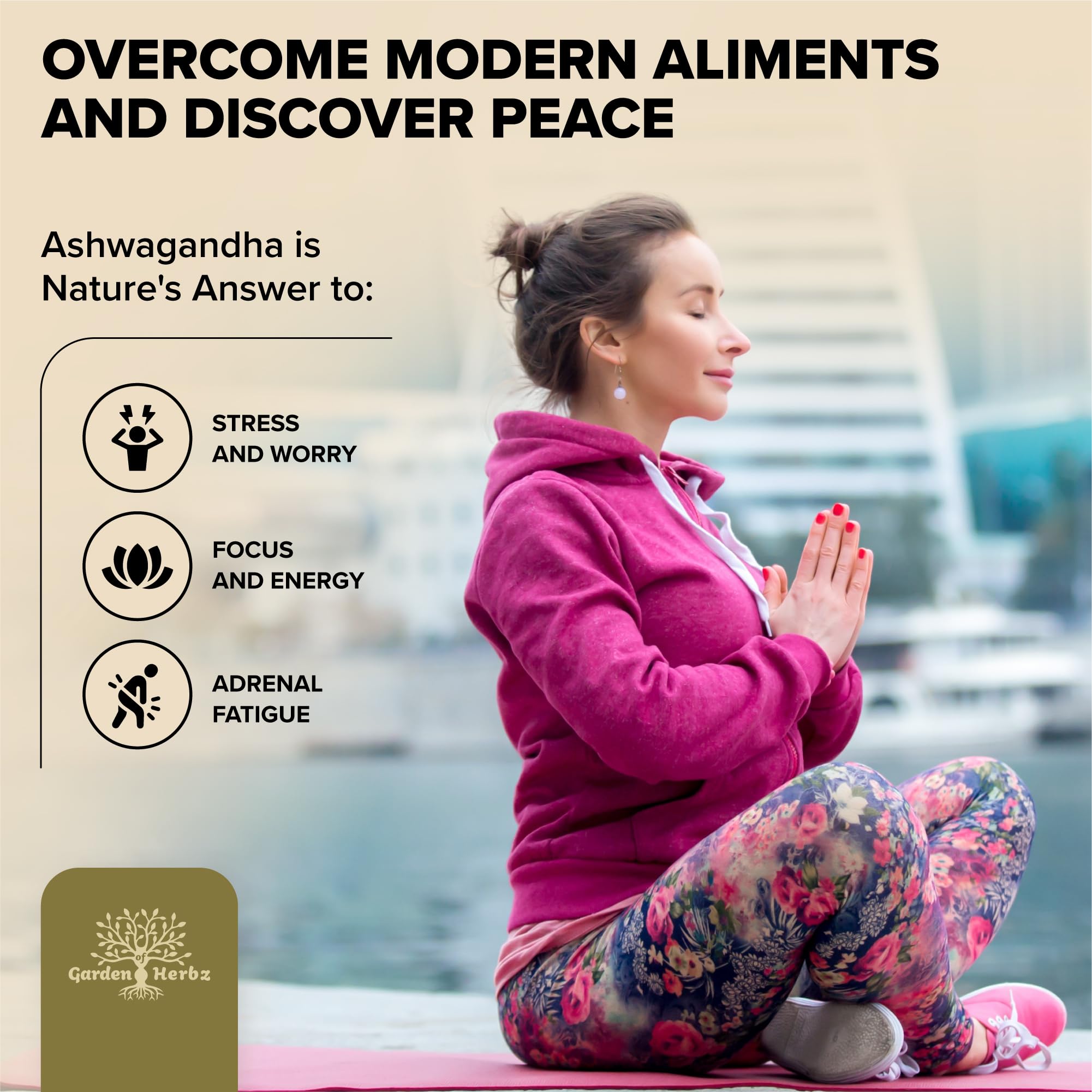 Garden of Herbz Organic Ashwagandha Root & Irish Sea Moss – 3,600 mg Ashwagandha Supplement with Black Seed Oil, & Burdock Root – Herbal Supplement for Energy, Calm, Mood, & Wellness, 120 Caps - OzHealthStandard