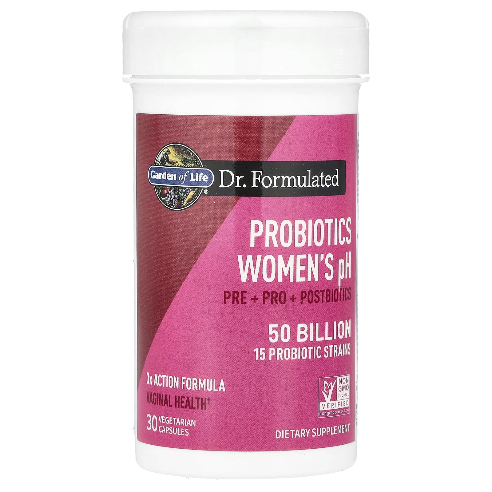 Garden of Life Dr Formulated Once Daily 3-in-1 Complete Prebiotics, Postbiotics & Probiotics for Women, PRE + PRO + POSTBIOTIC Supplement for Women’s Digestive, Immune & Vaginal Health, 30 Day Supply - OzHealthStandard