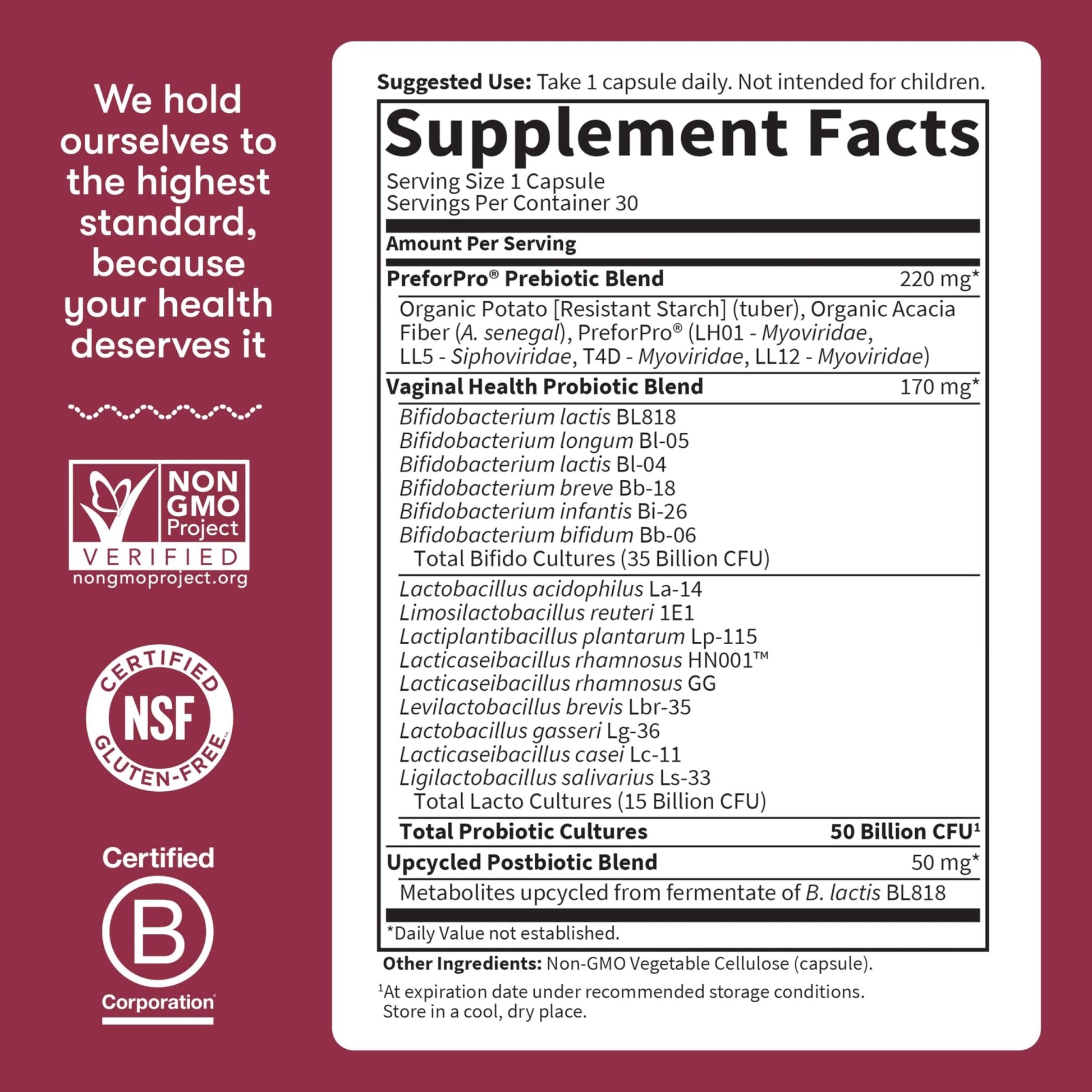 Garden of Life Dr Formulated Once Daily 3-in-1 Complete Prebiotics, Postbiotics & Probiotics for Women, PRE + PRO + POSTBIOTIC Supplement for Women’s Digestive, Immune & Vaginal Health, 30 Day Supply - OzHealthStandard