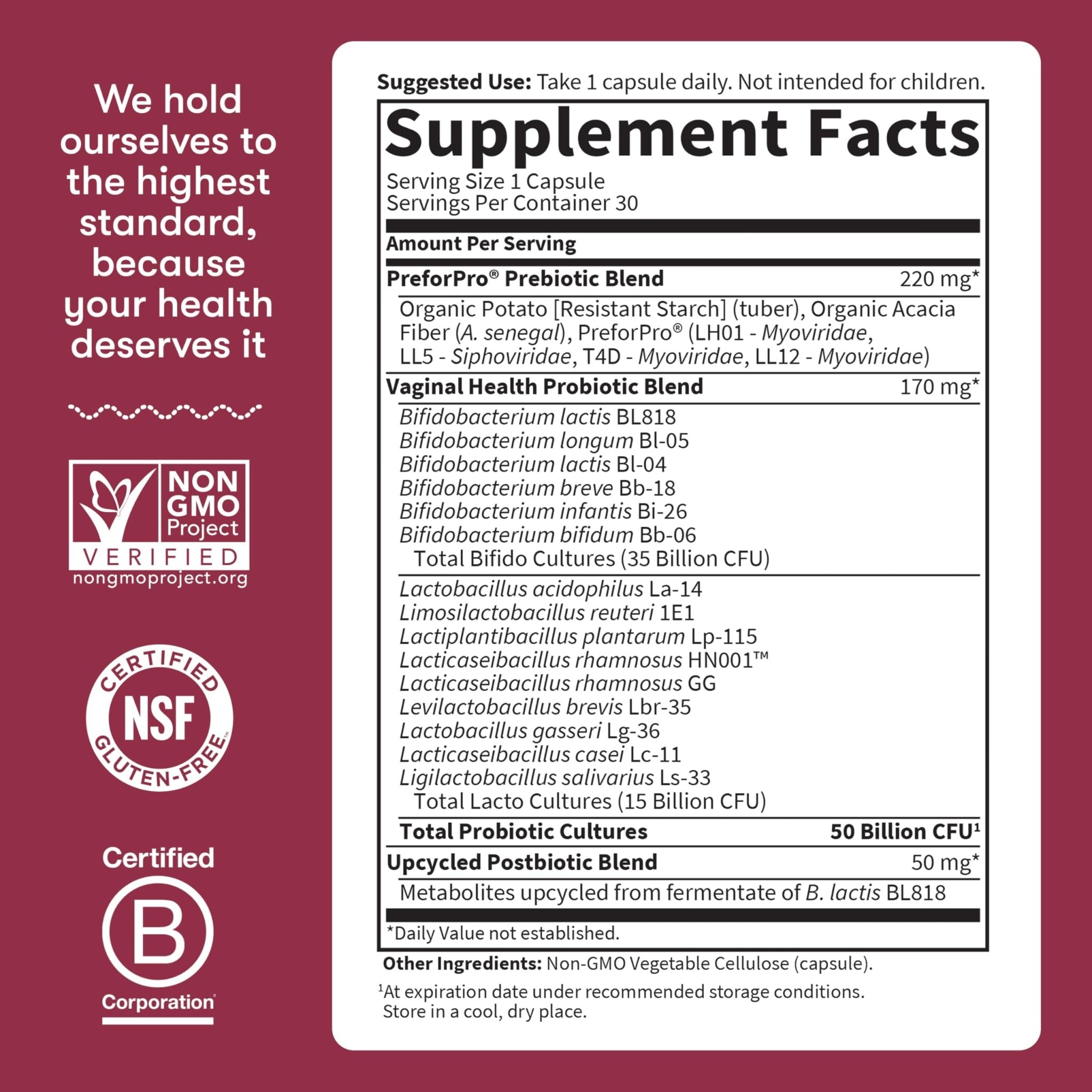 Garden of Life Dr Formulated Once Daily 3-in-1 Complete Prebiotics, Postbiotics & Probiotics for Women, PRE + PRO + POSTBIOTIC Supplement for Women’s Digestive, Immune & Vaginal Health, 30 Day Supply - OzHealthStandard
