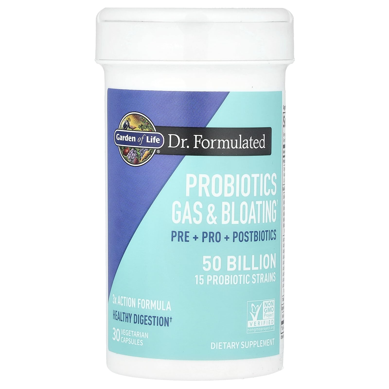 Garden of Life Dr. Formulated Pre, Post & Probiotics Gas & Bloating Once Daily 3-in-1 Complete Prebiotics, Postbiotics & Probiotics – 50 Billion CFU - OzHealthStandard