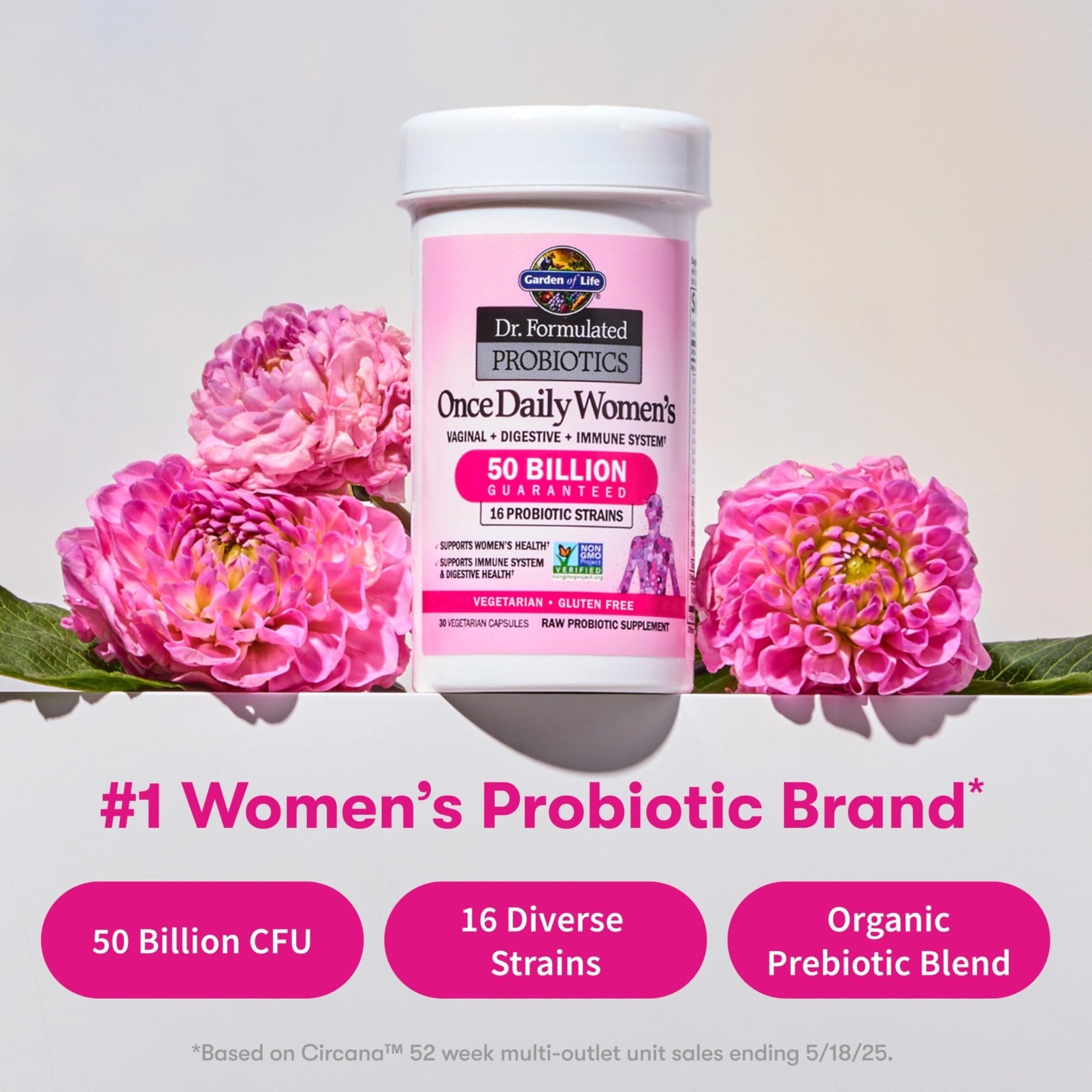 Garden of Life Once Daily Dr. Formulated Probiotics for Women 50 Billion CFU 16 Probiotic Strains with Organic Prebiotics for Digestive, Vaginal & Immune Health - OzHealthStandard