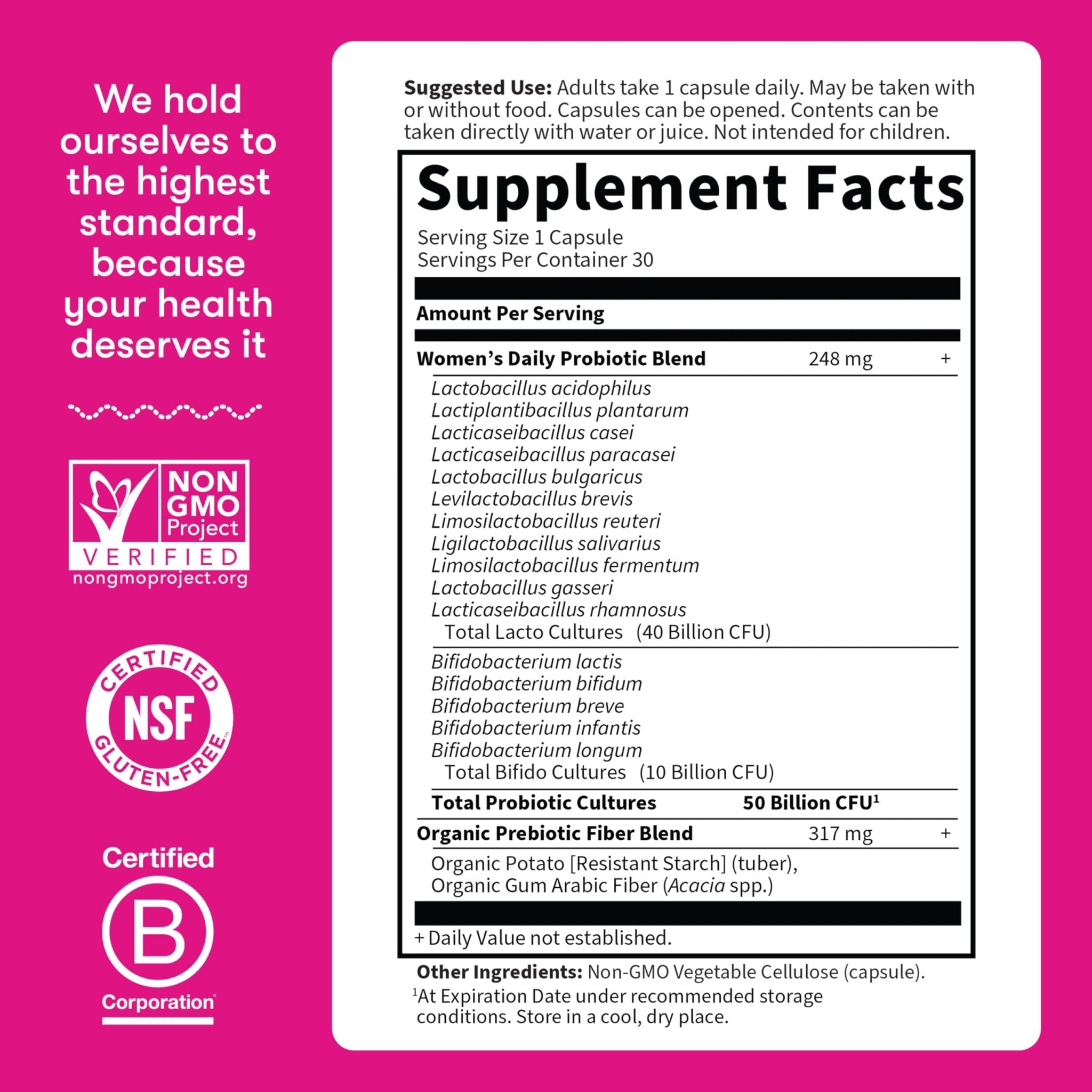 Garden of Life Once Daily Dr. Formulated Probiotics for Women 50 Billion CFU 16 Probiotic Strains with Organic Prebiotics for Digestive, Vaginal & Immune Health - OzHealthStandard