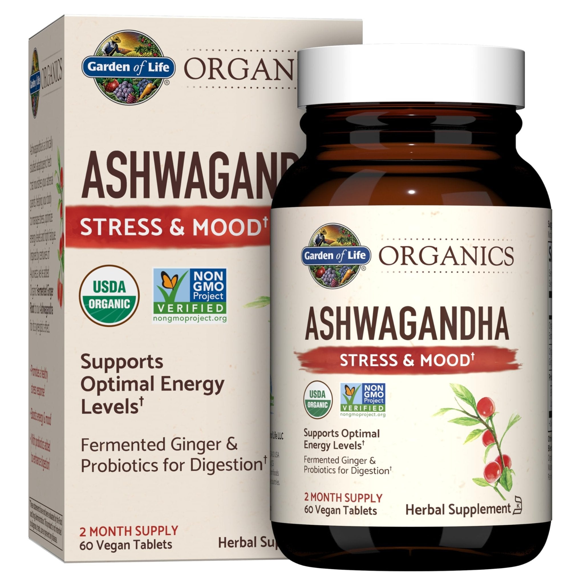 Garden of Life Organic Ashwagandha Supplement with Probiotics & Ginger - Stress, Mood & Energy Support, Vegan, Gluten Free - OzHealthStandard