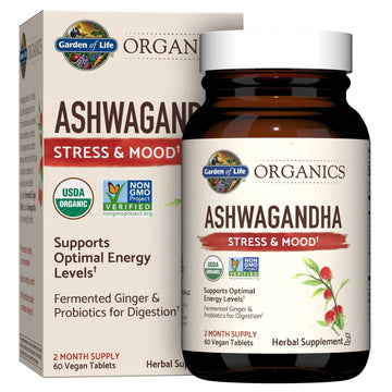 Garden of Life Organic Ashwagandha Supplement with Probiotics & Ginger - Stress, Mood & Energy Support, Vegan, Gluten Free - OzHealthStandard