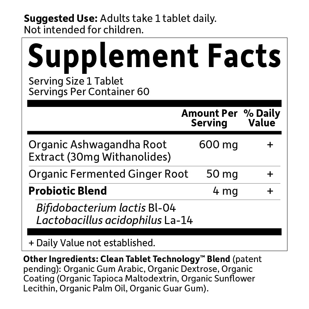 Garden of Life Organic Ashwagandha Supplement with Probiotics & Ginger - Stress, Mood & Energy Support, Vegan, Gluten Free - OzHealthStandard