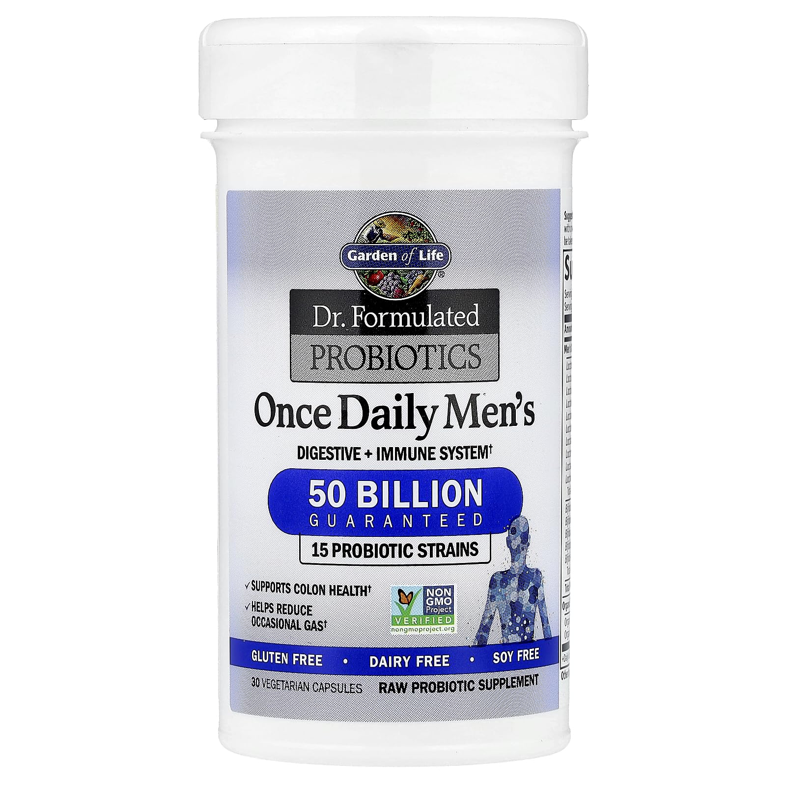 Garden of Life Probiotics for Men, Dr Formulated 50 Billion CFU 15 Probiotics for Digestive Health + Organic Prebiotic Fiber, Colon & Immune Support - OzHealthStandard