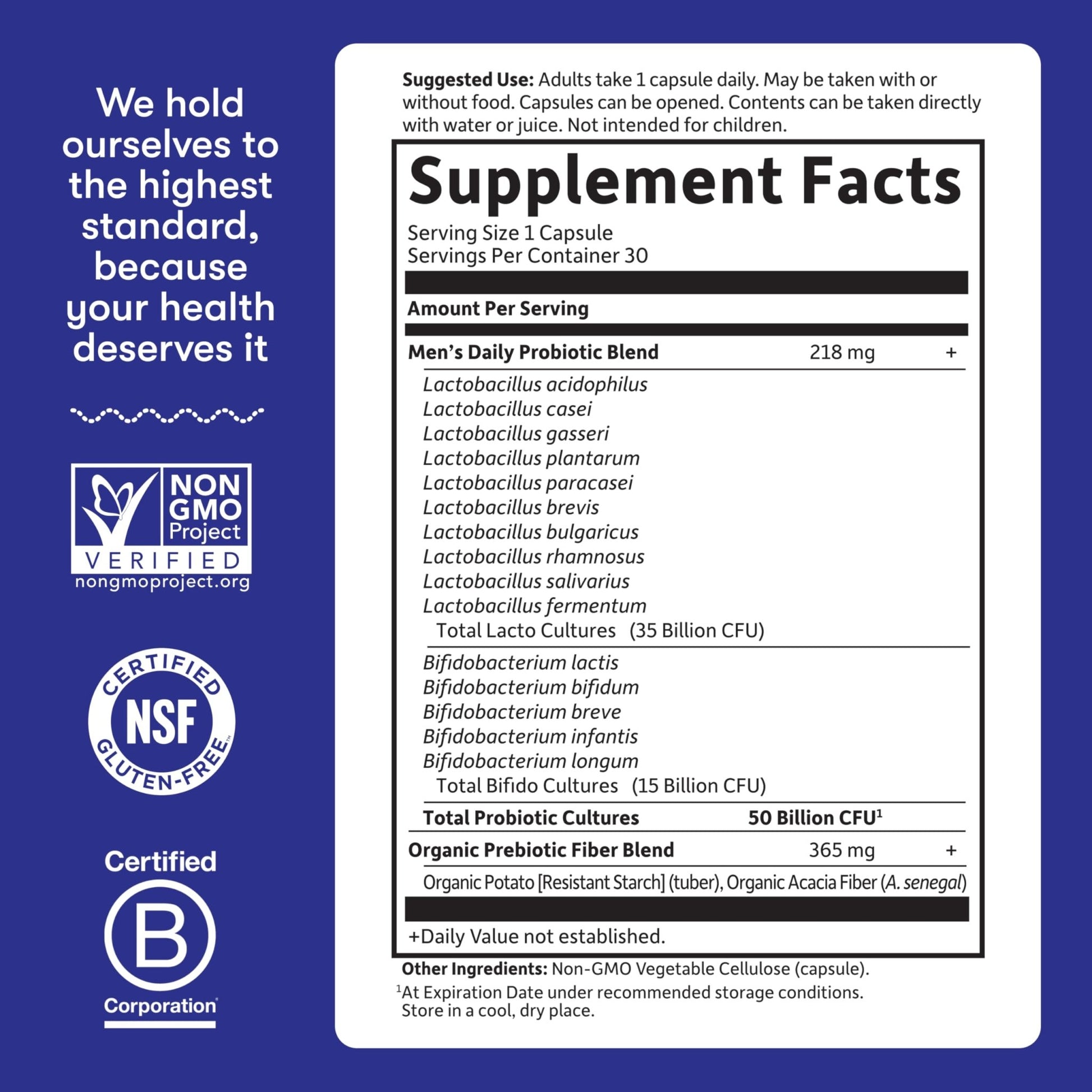 Garden of Life Probiotics for Men, Dr Formulated 50 Billion CFU 15 Probiotics for Digestive Health + Organic Prebiotic Fiber, Colon & Immune Support - OzHealthStandard