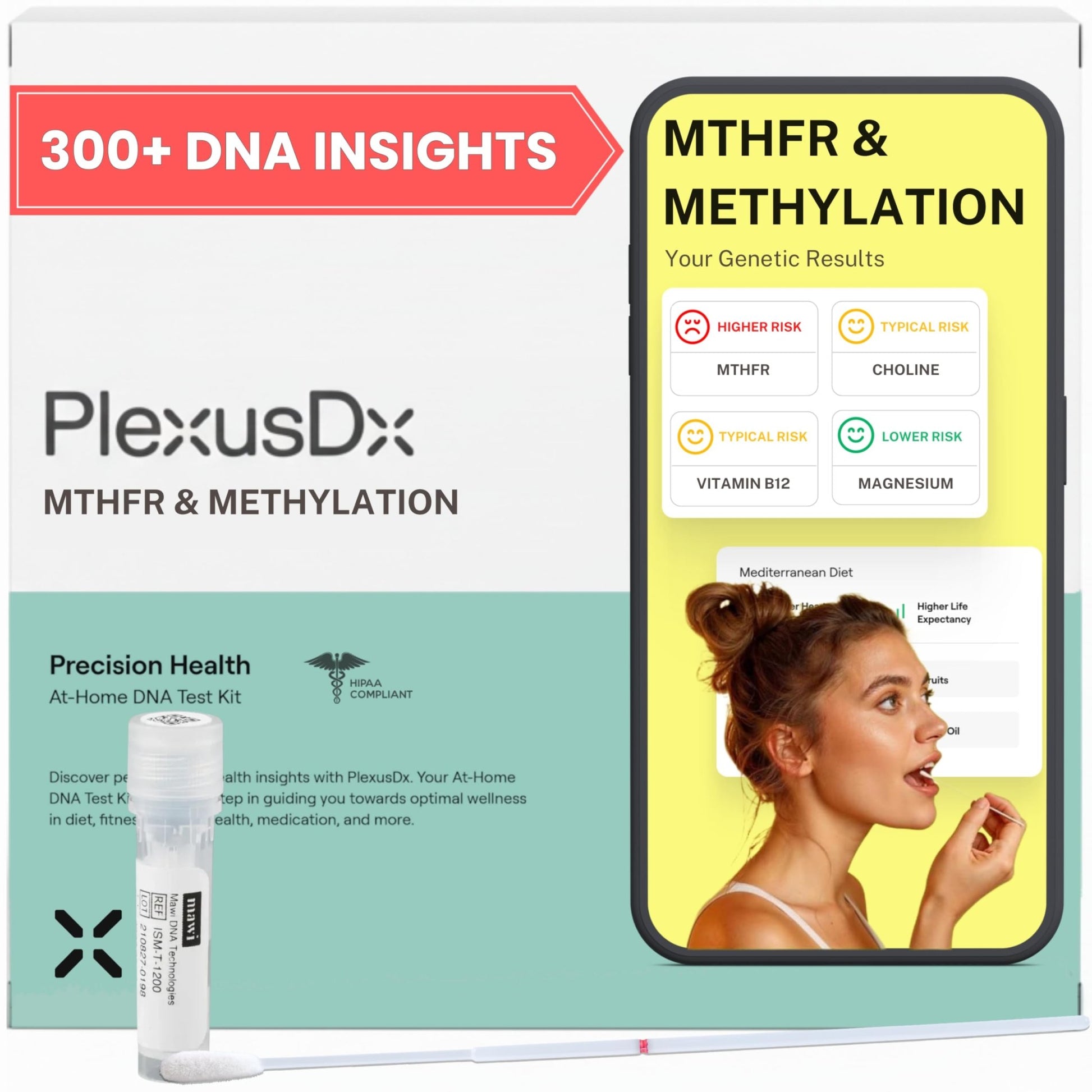 Genetic Methylation Test Kit & MTHFR Testing Kit | 300+ DNA Reports Including MTHFR Gene Variants, COMT, BHMT, AHCY and Folate | Custom Supplement & Meal Plan Recommendations with 10,000 Recipes - OzHealthStandard