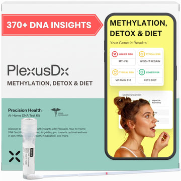 Genetic Methylation Test Kit & MTHFR Testing Kit | 370+ DNA Reports Including MTHFR Gene Variants, COMT, Folate, B12, Riboflavin, Choline, Glucose, Keto Diet | Supplement & Diet Recommendations - OzHealthStandard