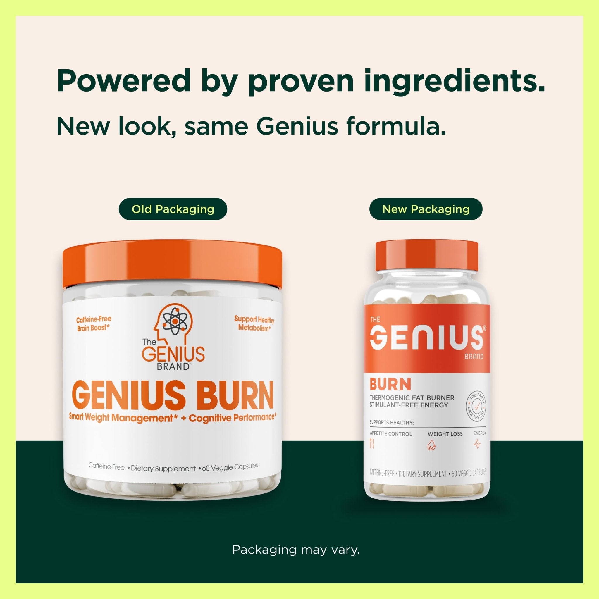 Genius Thermogenic Fat Burner, 60 Diet Veggie Pills - Weight Loss & Metabolism Supplement, Appetite Suppressant & Energy Booster - Caffeine-Free Nootropic Focus & Brain Boost - Ashwagandha & TeaCrine - OzHealthStandard