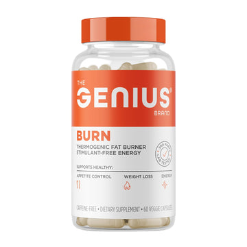 Genius Thermogenic Fat Burner, 60 Diet Veggie Pills - Weight Loss & Metabolism Supplement, Appetite Suppressant & Energy Booster - Caffeine-Free Nootropic Focus & Brain Boost - Ashwagandha & TeaCrine - OzHealthStandard