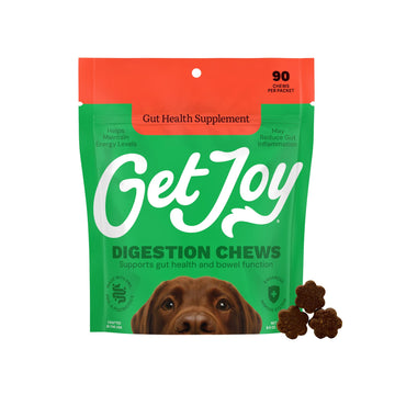 Get Joy Digestion Chews, Gut Health Supplement for Dogs, Vet Recommended Soft Daily Digestive Health & Immune Support with Prebiotics, Probiotics & Postbiotics, Made in USA, 90 Count - OzHealthStandard