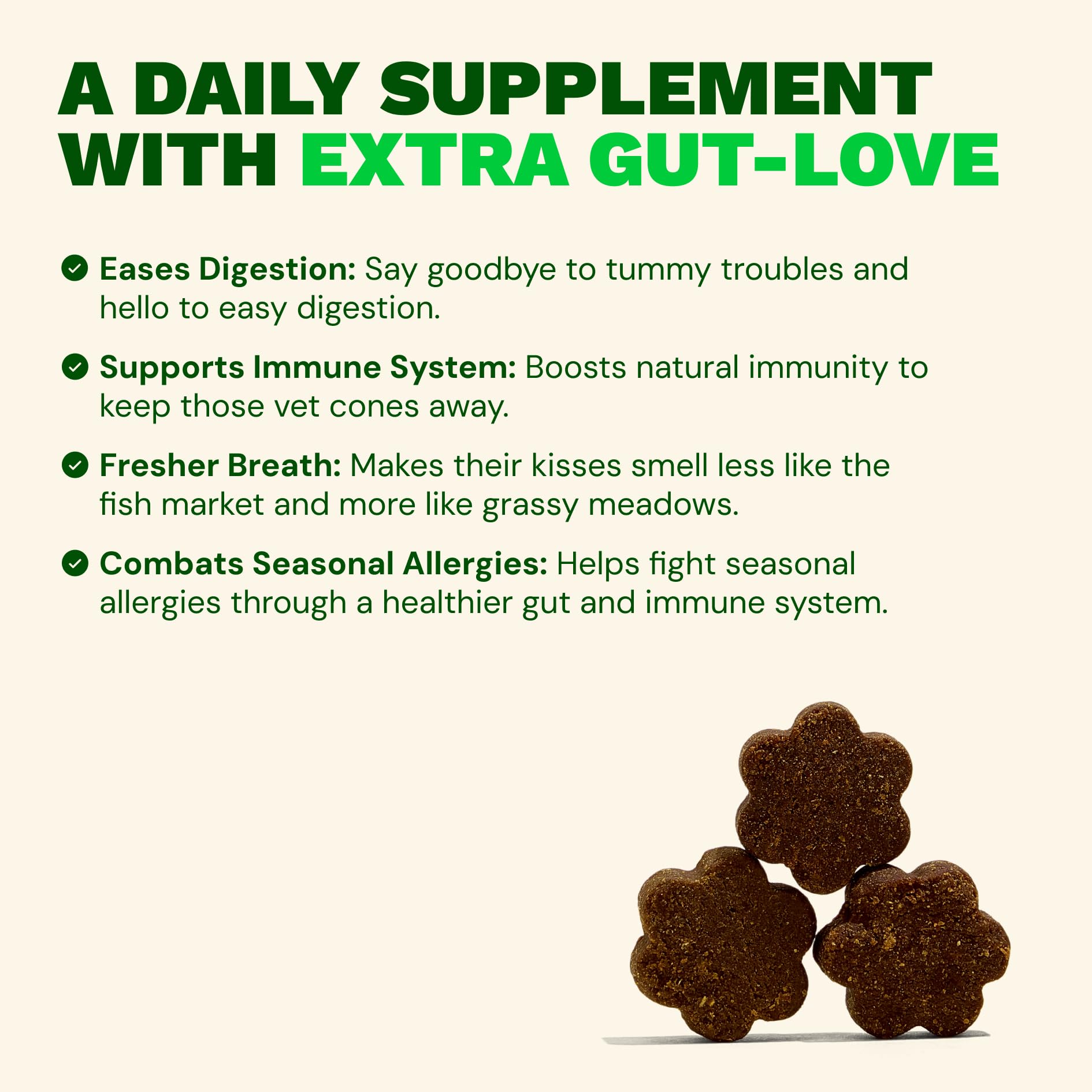 Get Joy Digestion Chews, Gut Health Supplement for Dogs, Vet Recommended Soft Daily Digestive Health & Immune Support with Prebiotics, Probiotics & Postbiotics, Made in USA, 90 Count - OzHealthStandard