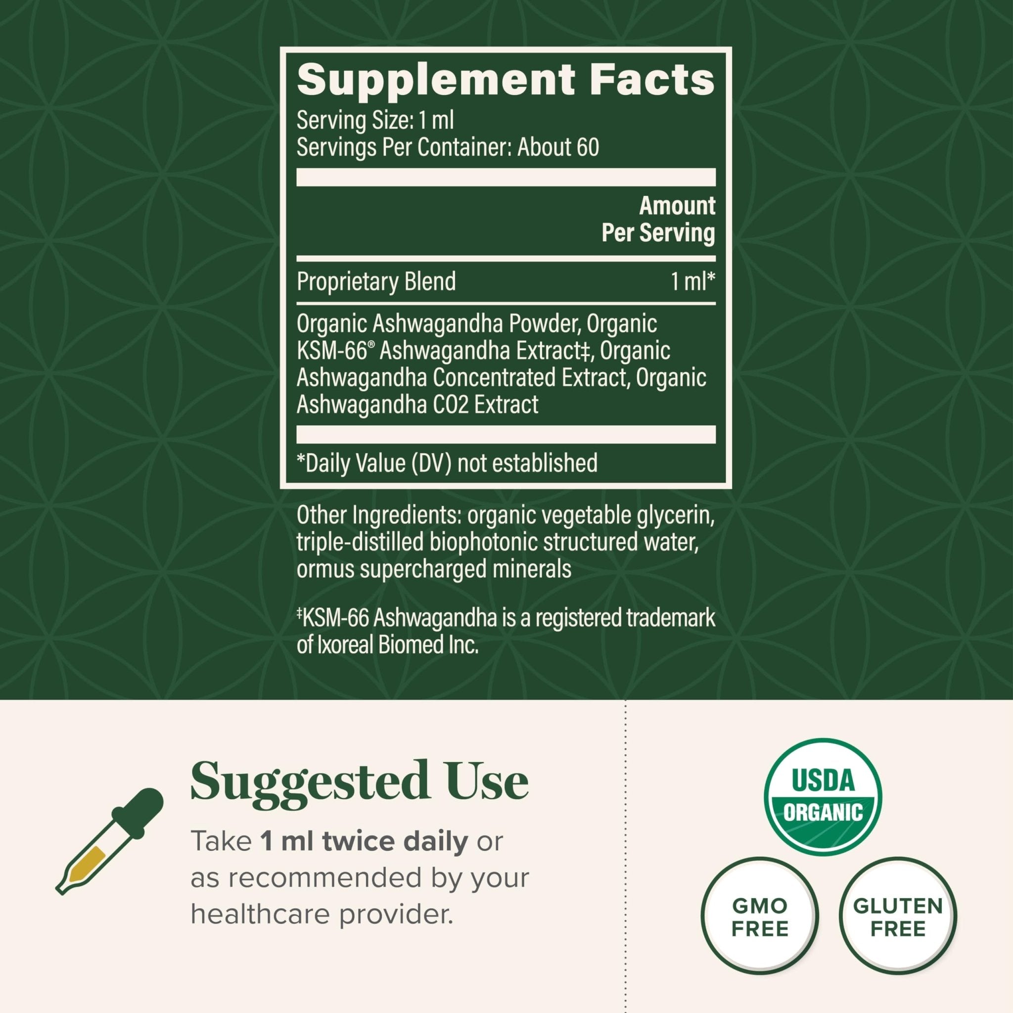 Global Healing Center - Organic Ashwagandha Supplements Drops - KSM-66 Ashwagandha Extra Strength for Men & Women, Helps Promote Relief from Stress, Mood Support, Organic (2 Fl Oz) - OzHealthStandard