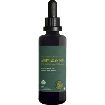 Global Healing Center - Organic Ashwagandha Supplements Drops - KSM-66 Ashwagandha Extra Strength for Men & Women, Helps Promote Relief from Stress, Mood Support, Organic (2 Fl Oz) - OzHealthStandard