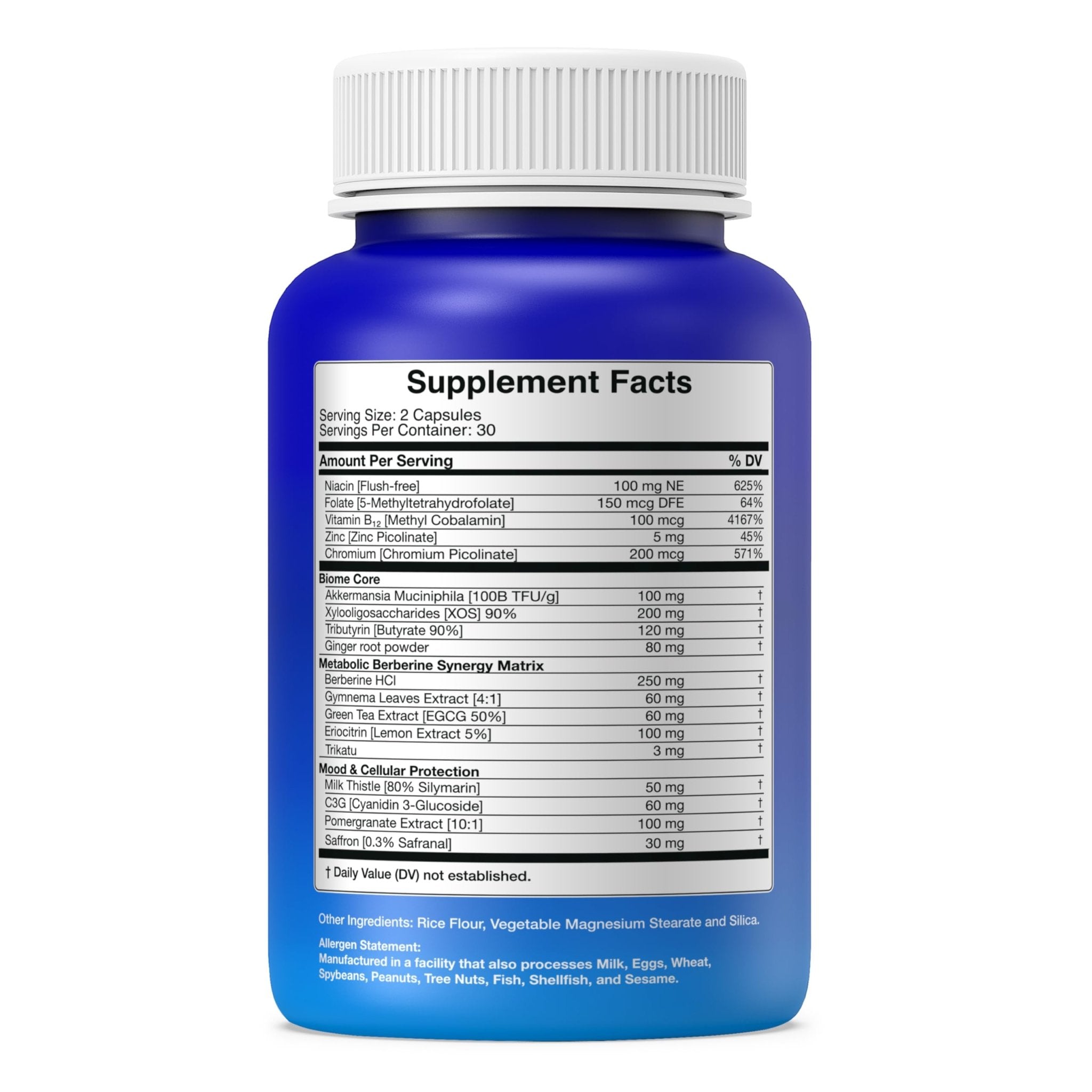 GLP-1 Support – Akkermansia Postbiotic 10B TFU + Berberine HCl 250 mg | 18-Ingredient System | Appetite, Mood & Metabolic Support | Inulin-Free | Saffron, NAD+ Cofactors | 3 Pack | 90-Day Supply - OzHealthStandard