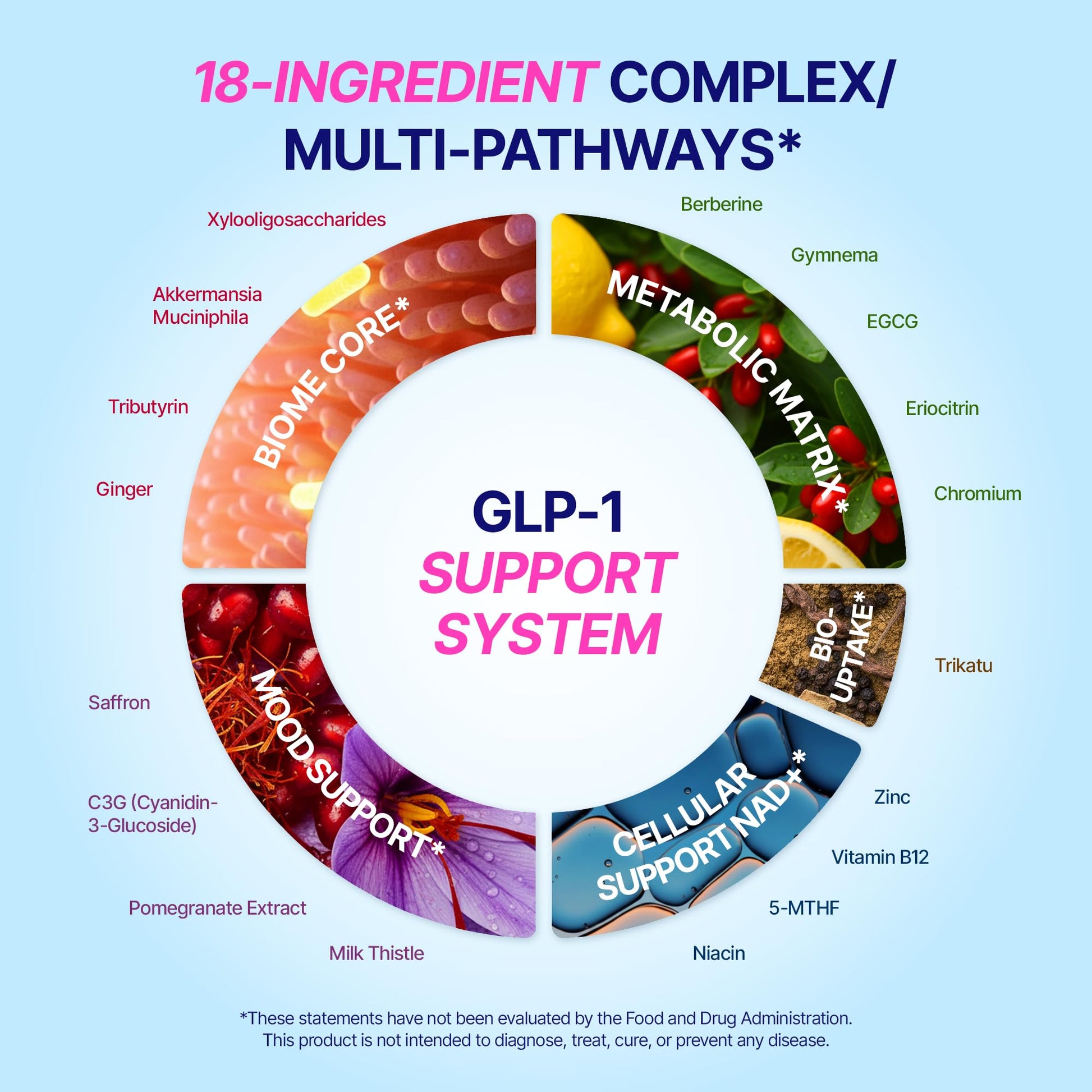 GLP-1 Support – Akkermansia Postbiotic 10B TFU + Berberine HCl 250 mg | 18-Ingredient System | Appetite, Mood & Metabolic Support | Inulin-Free | Saffron, NAD+ Cofactors | 3 Pack | 90-Day Supply - OzHealthStandard