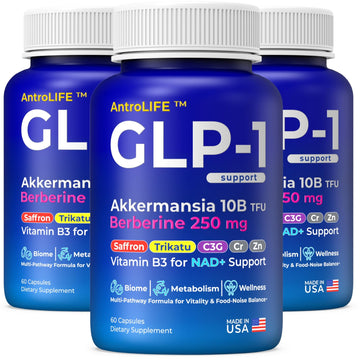GLP-1 Support – Akkermansia Postbiotic 10B TFU + Berberine HCl 250 mg | 18-Ingredient System | Appetite, Mood & Metabolic Support | Inulin-Free | Saffron, NAD+ Cofactors | 3 Pack | 90-Day Supply - OzHealthStandard