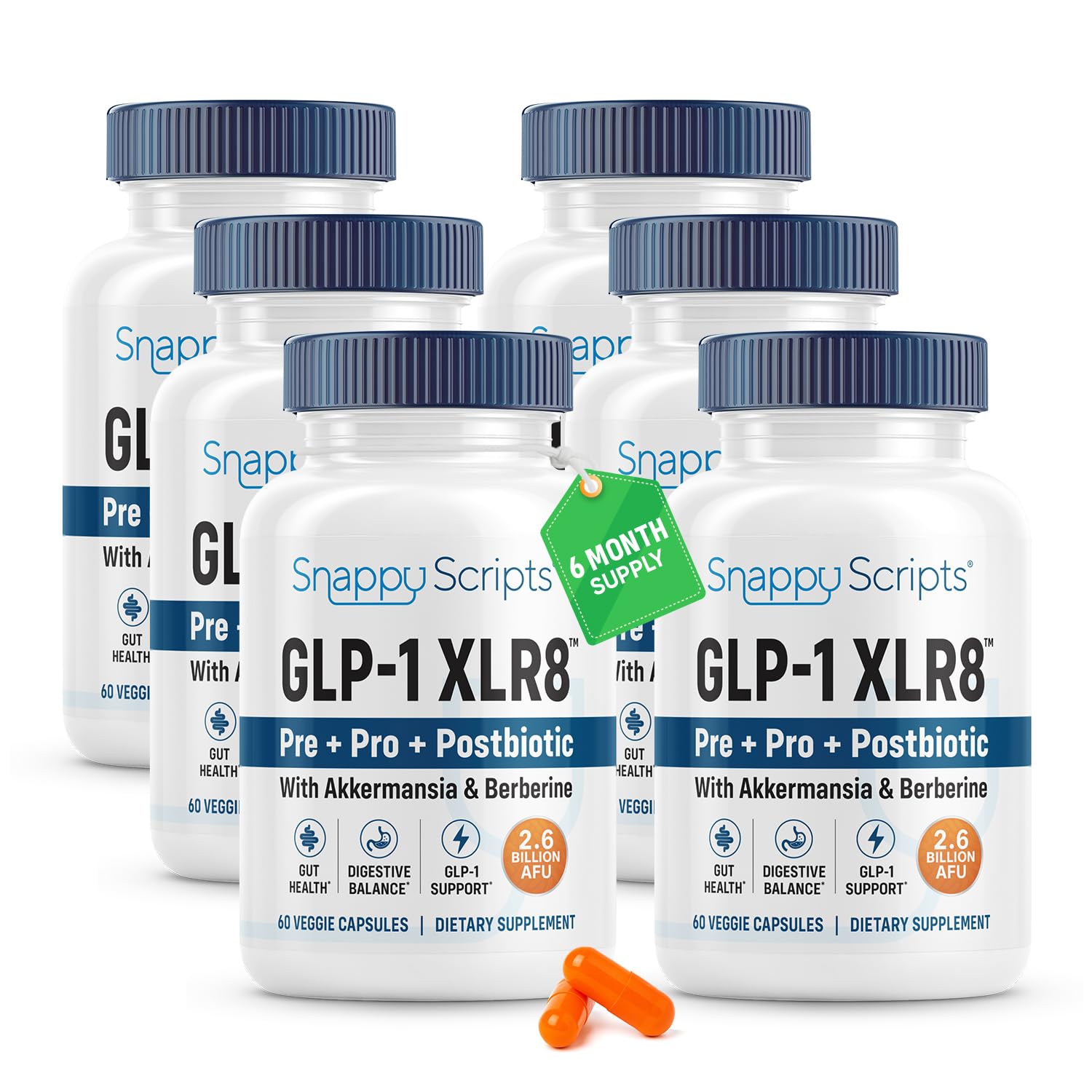 GLP-1 XLR8 Supplement for Weight Loss, Digestion, Constipation, Bloating Relief with Akkermansia 2.6 Billion AFU Live Prebiotic Probiotic Postbiotic Gut Health + Berberine for Women Men 360 Capsules - OzHealthStandard
