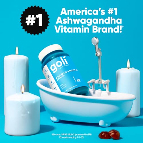 Goli Ashwagandha & Vitamin D Gummy - 60 Count - Mixed Berry, KSM-66, Vegan, Plant Based, Non-GMO, Gluten-Free & Gelatin Free Relax. Restore. Unwind, Pack of 1 - OzHealthStandard