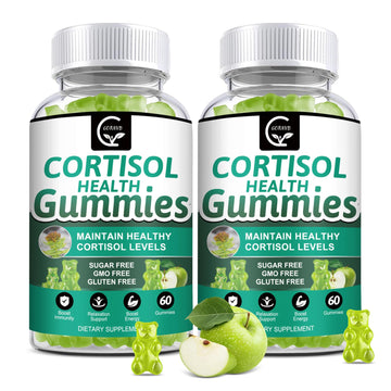 GORNVB Cortisol Gummies, Cortisol Supplement for Women with Magnesium, Ashwagandha, Rhodiola, Phosphatidylserine, L-Theanine, Black Pepper, Vitamin C & B6 - Relaxation, Focus, Sleep Support - 2 Pack - OzHealthStandard