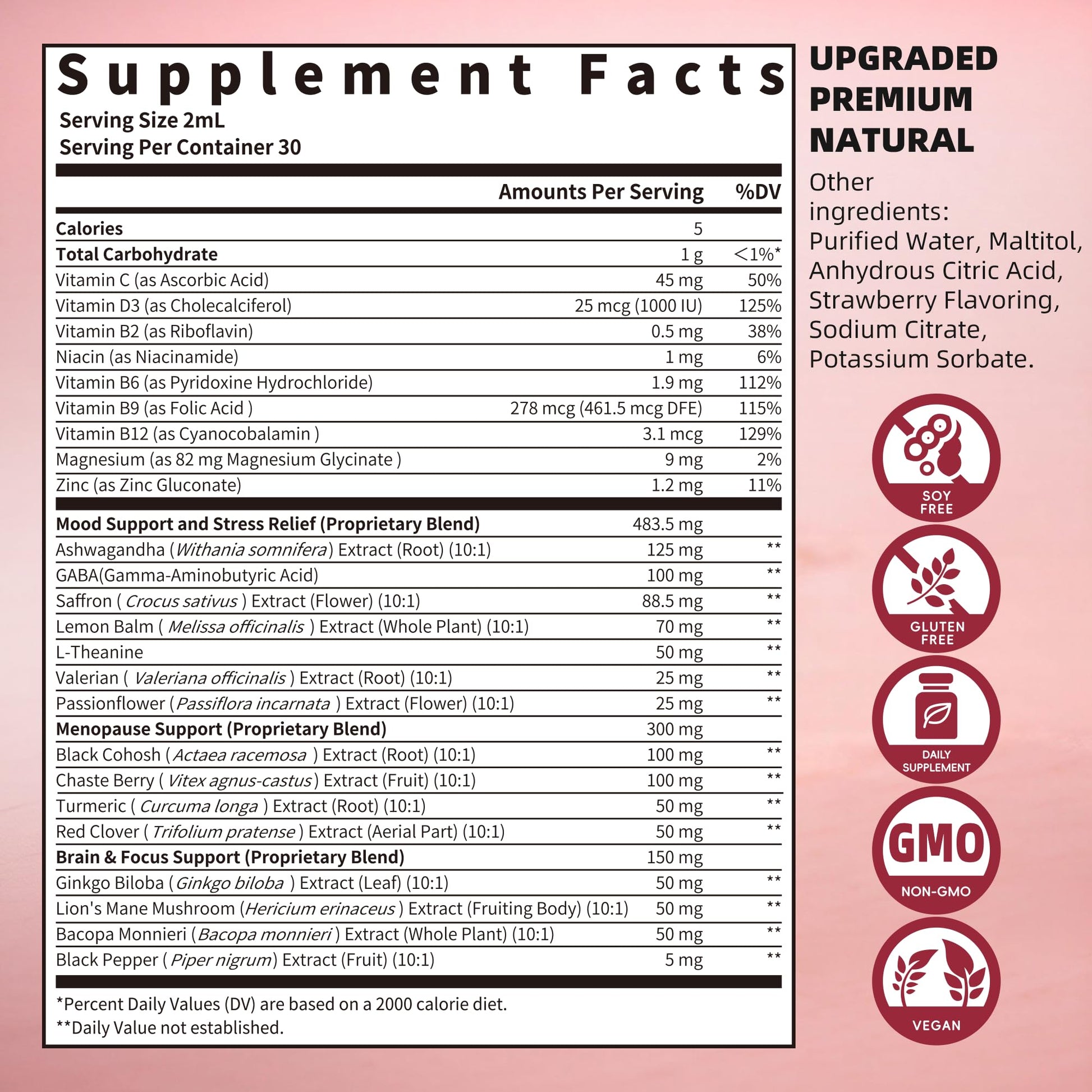GREENPEOPLE Saffron Extract Supplements Drop - 24-in-1 88.5mg Saffron Extract with Ashwagandha,Black Cohosh & Lion's Mane for Mood&Focus,Stress Relief,Cortisol Reducer,Menopause – Vegan 2FL OZ - OzHealthStandard