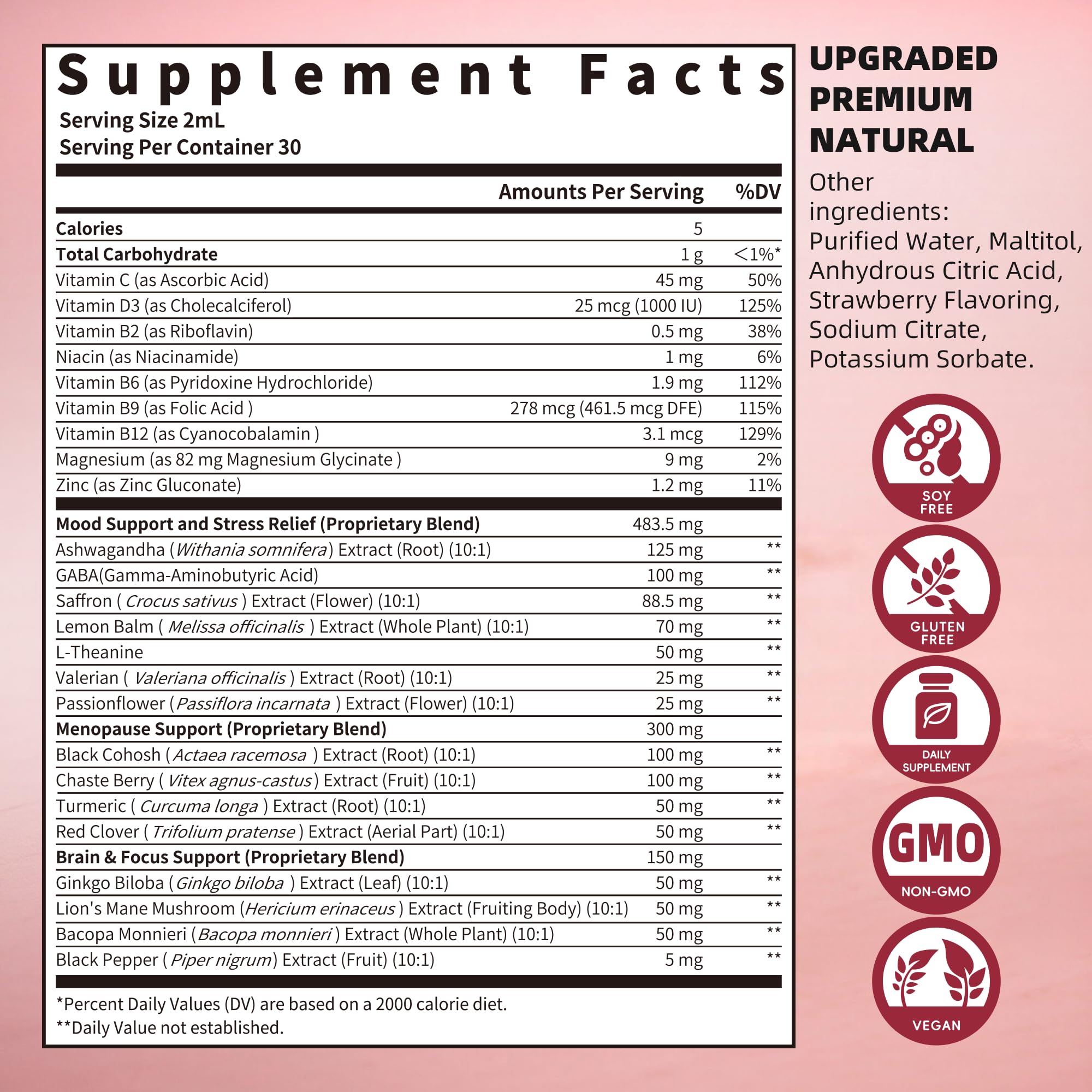 GREENPEOPLE Saffron Extract Supplements Drop - 24-in-1 88.5mg Saffron Extract with Ashwagandha,Black Cohosh & Lion's Mane for Mood&Focus,Stress Relief,Cortisol Reducer,Menopause – Vegan 2FL OZ - OzHealthStandard