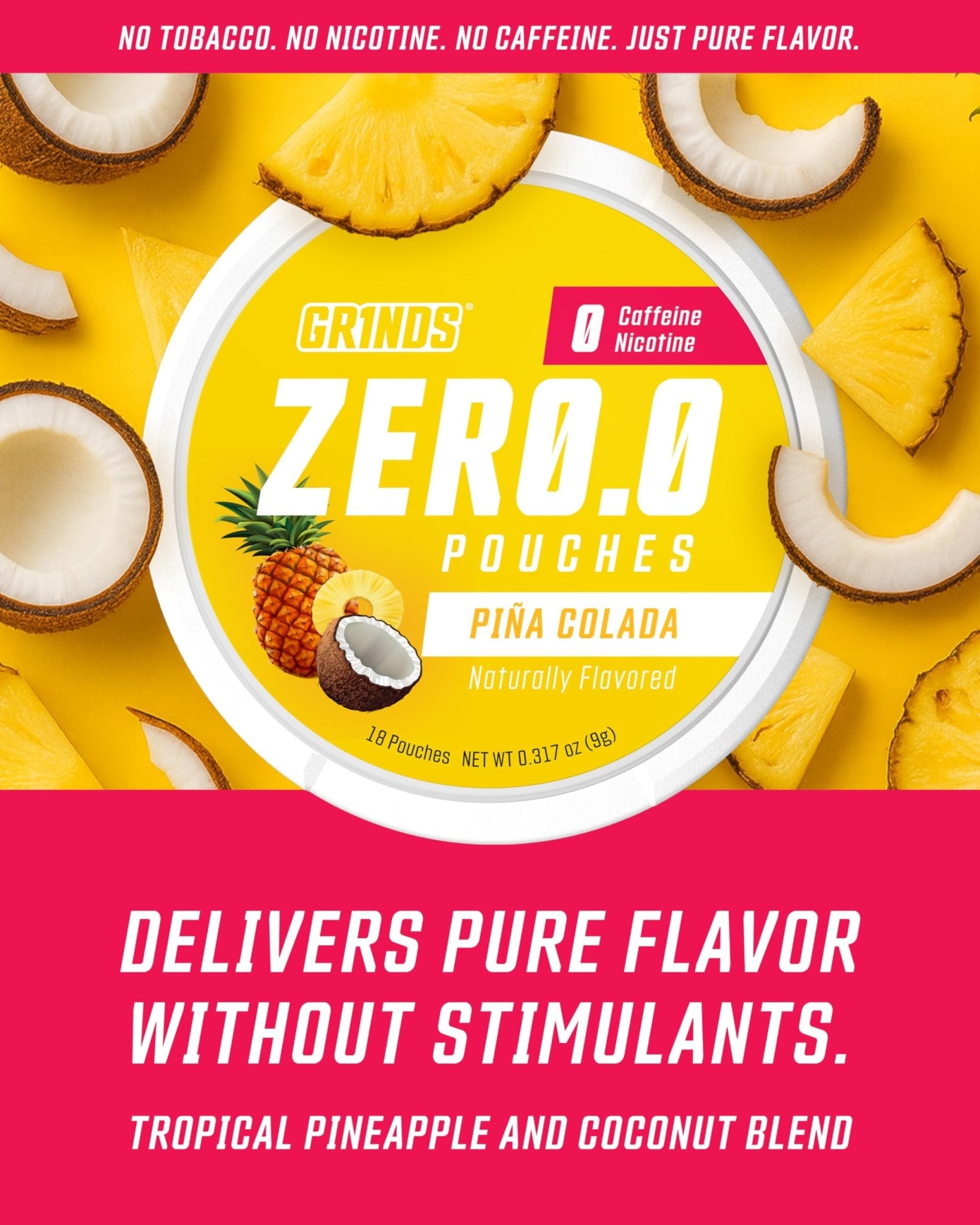 GRINDS Pouches Performance Sampler Pack - Includes Watermelon Energy, Caffeine-Free Piña Colada and Blue Raspberry Nootropic Pouches - Sugar-Free - Zero Calories - OzHealthStandard