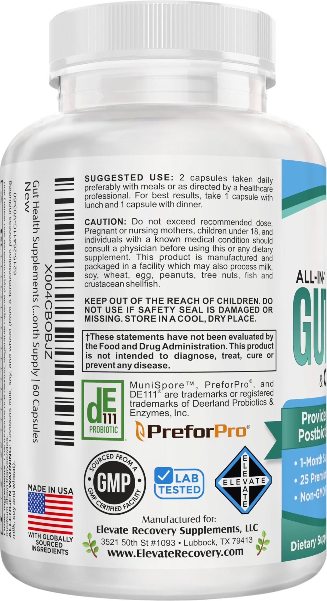 Gut Health Support Supplement (25-in-1) with Prebiotics, Probiotics, Postbiotics & Digestive Enzymes | Gut Supplements | 60 Capsules - OzHealthStandard