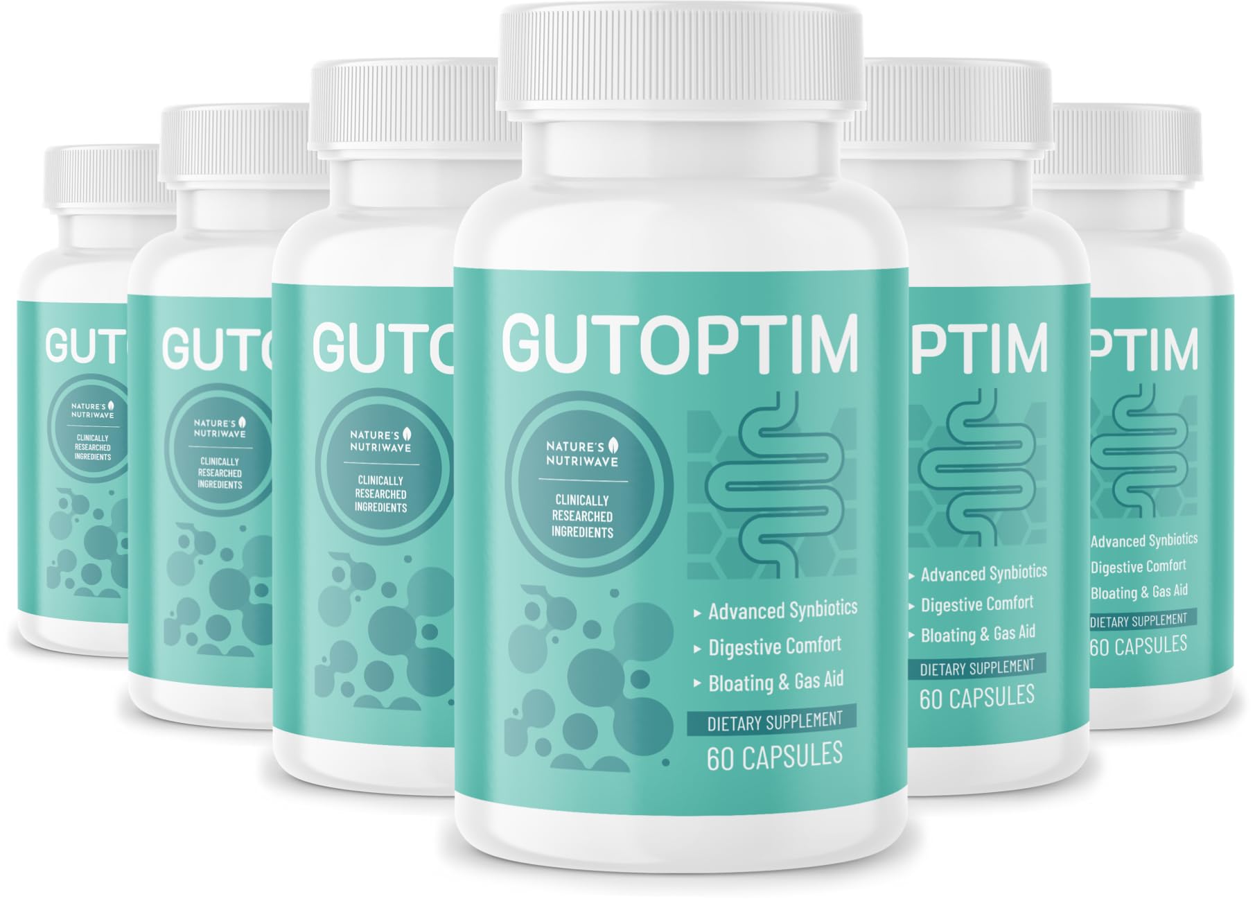 GutOptim Probiotic & Prebiotic Capsules | Pre and Probiotics for Synbiotic Gut Health & Bloating Relief for Women & Men | Enzyme with Probiotics for Digestive Health | Non-GMO, 60 Ct, 6 Month Supply - OzHealthStandard