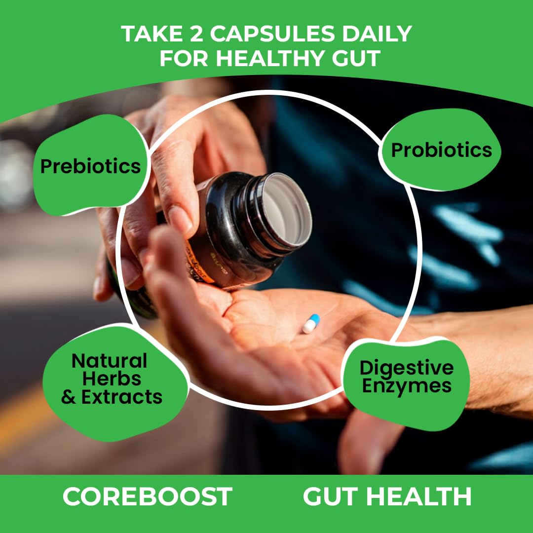 GUTVED Bloating & Gas Relief Probiotic for Women & Men | 9-in-1 Gut & Digestive Support with Probiotics, Prebiotic Inulin, Turmeric, Ginger & Fennel | Daily Plant-Based Capsules, 60 Count - OzHealthStandard