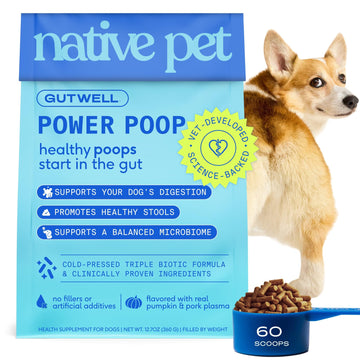 GutWell Power Poop - Digestive Enzymes & Fiber for Dogs - Dog Fiber Supplements Help with Diarrhea Relief, Upset Stomach, Pet Gas & Gut Health with Targeted Triple-Biotic Blend & M-Fiber - 60 Scoops - OzHealthStandard