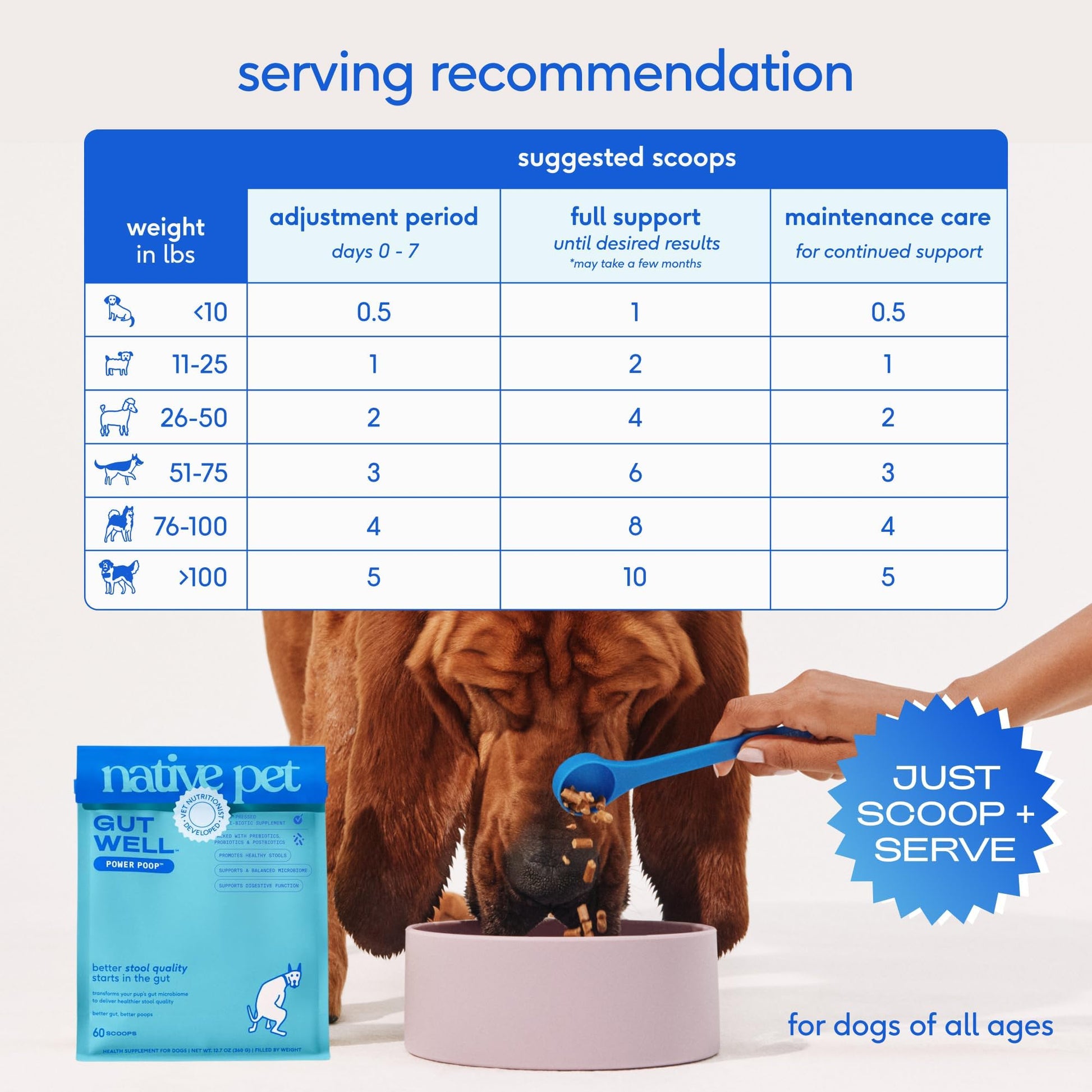 GutWell Power Poop - Digestive Enzymes & Fiber for Dogs - Dog Fiber Supplements Help with Diarrhea Relief, Upset Stomach, Pet Gas & Gut Health with Targeted Triple-Biotic Blend & M-Fiber - 60 Scoops - OzHealthStandard