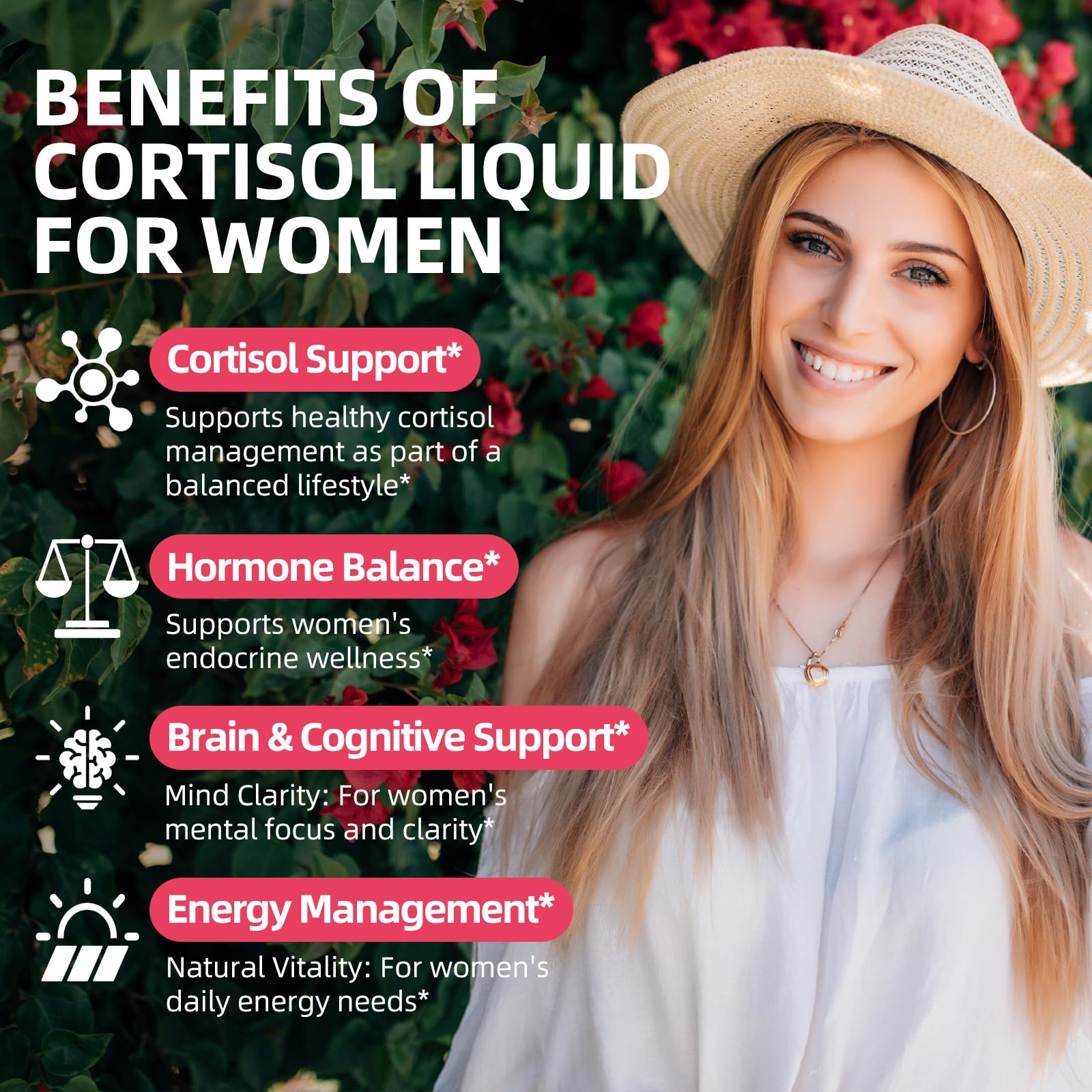 GZ HAOYUAN Cortisol Supplement Liquid Drops for Women and Men with Magnesium, Ashwagandha, L-theanine, Phosphatidylserine for Lower Cortisol, Calm, Mood, Sleep Support - 2 FL.OZ, Strawberry - OzHealthStandard