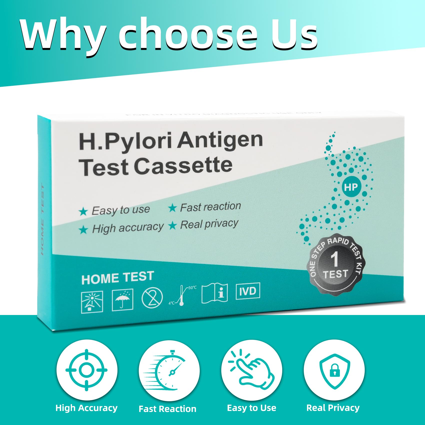 H. Pylori Helicobacter Pylori Stool 3 Test Kit, 10-15 Minutes, Highly Accurate, Easy to Use, Home Testing, No Lab Visit Required - OzHealthStandard