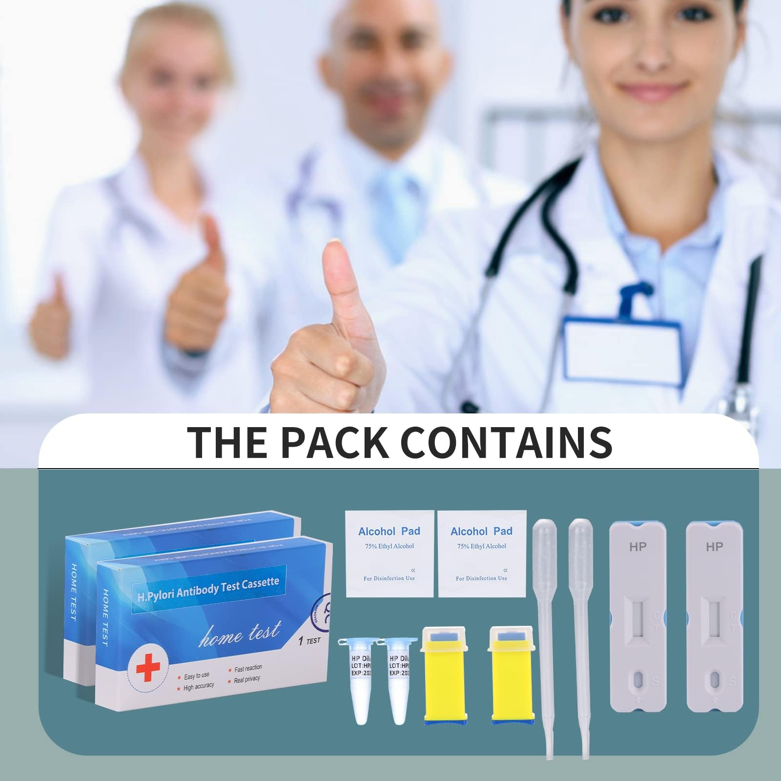 H. Pylori，Helicobacter Pylori Detection 2 Test kit, 10-15 Minutes of Quick Home Testing, The Result is Highly Accurate, Easy to use and Read - OzHealthStandard