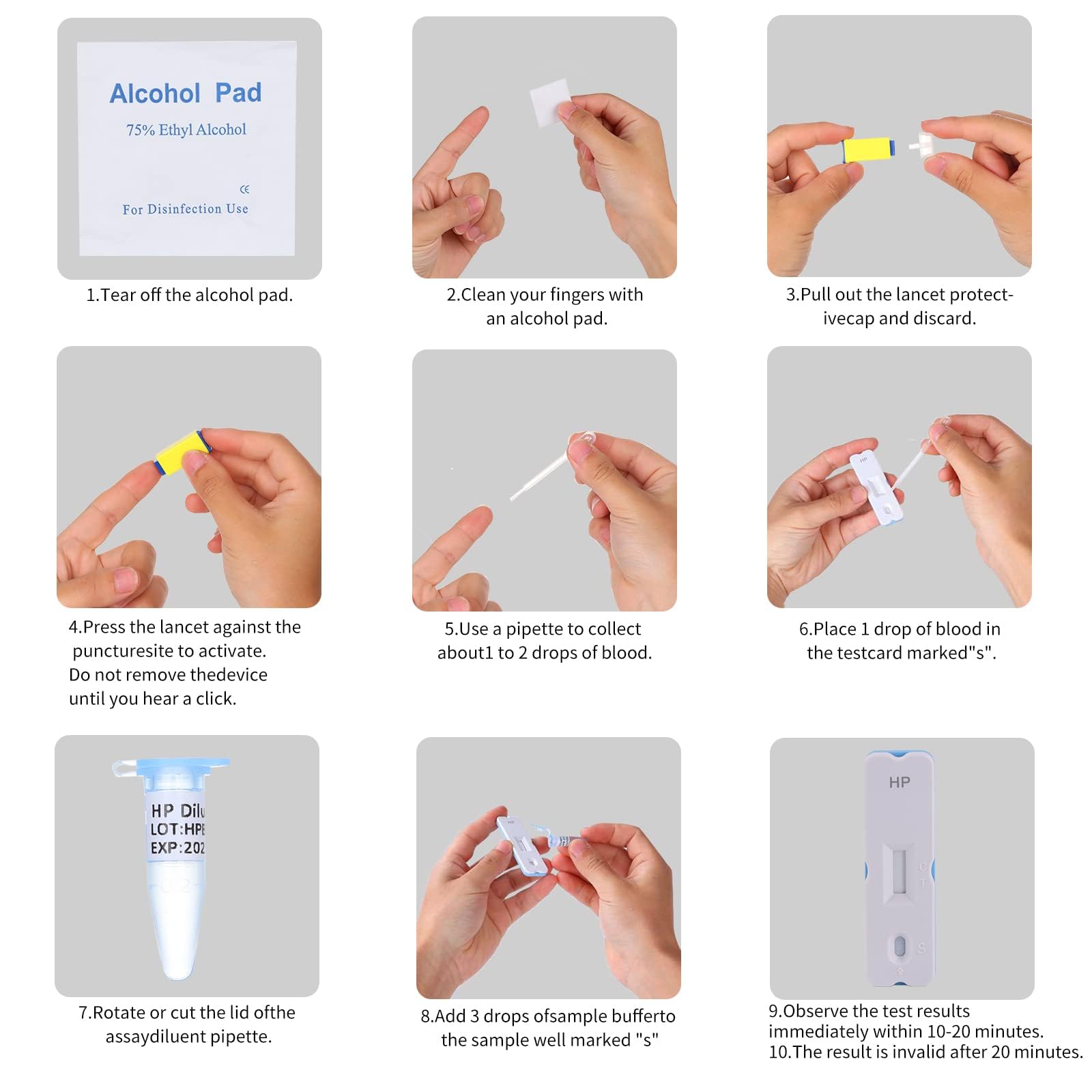 H. Pylori，Helicobacter Pylori Detection 2 Test kit, 10-15 Minutes of Quick Home Testing, The Result is Highly Accurate, Easy to use and Read - OzHealthStandard