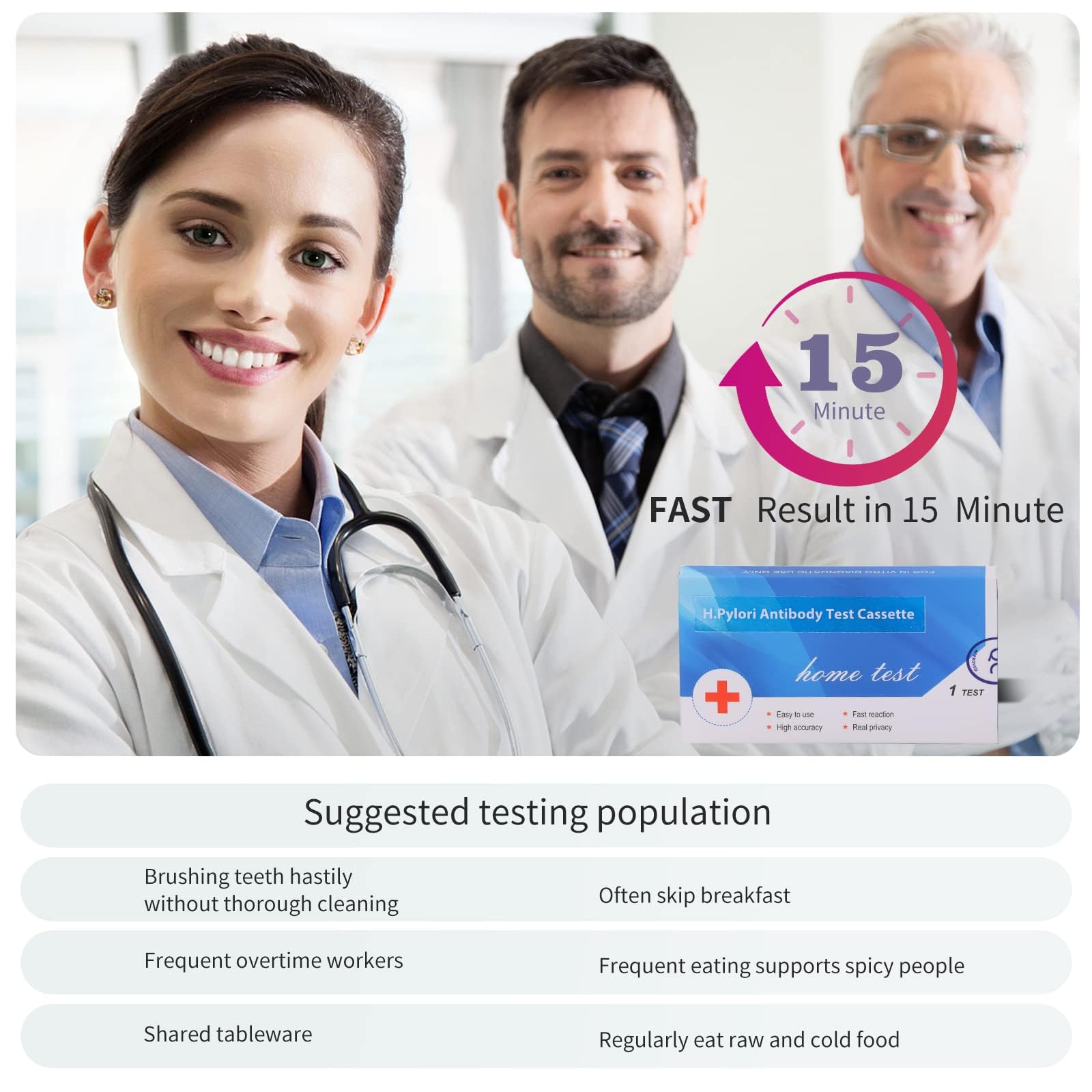 H. Pylori，Helicobacter Pylori Detection 2 Test kit, 10-15 Minutes of Quick Home Testing, The Result is Highly Accurate, Easy to use and Read - OzHealthStandard