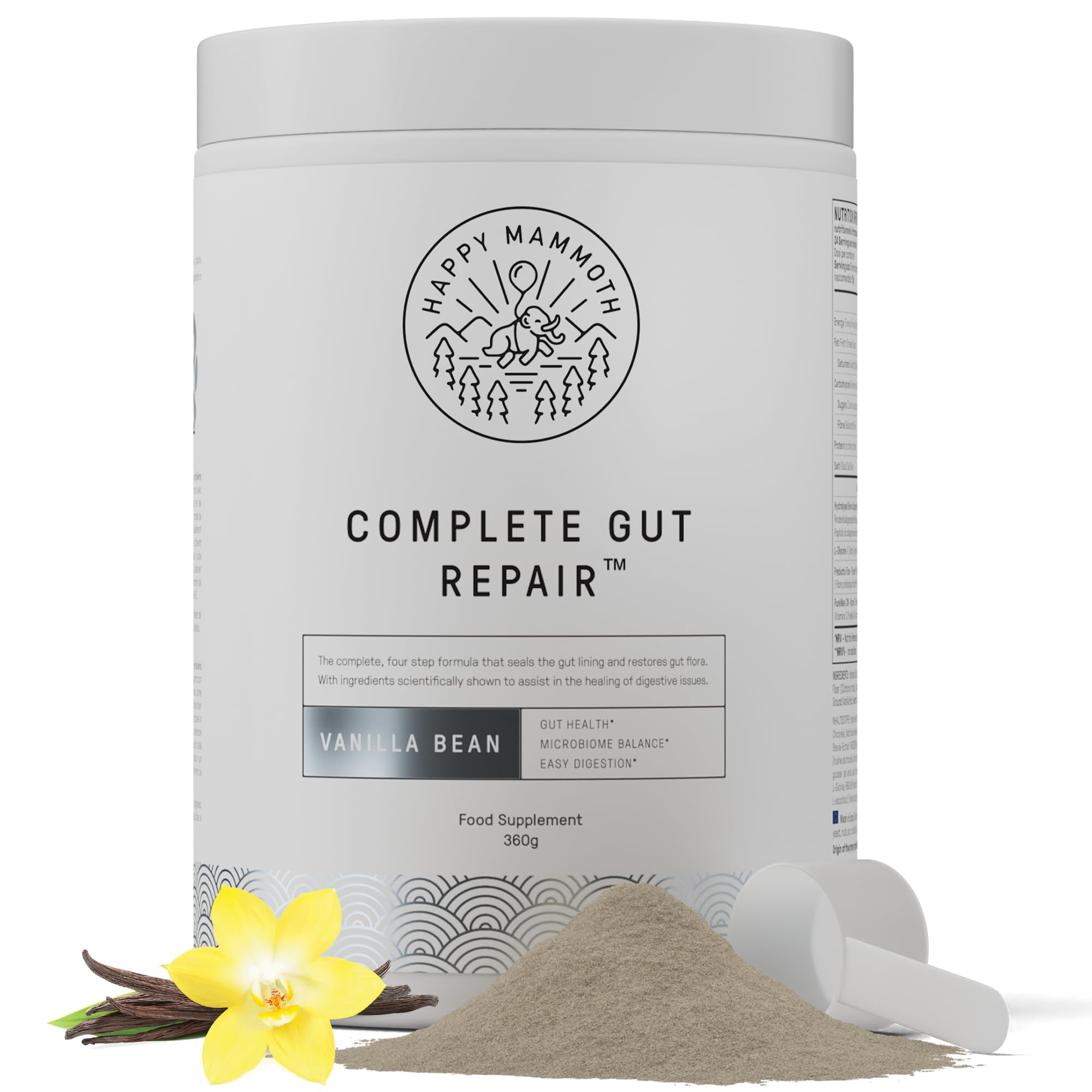 Happy Mammoth Complete Gut Repair Probiotic, Prebiotic, Fiber & Collagen Supplement for Gut Health, Digestion, Healthy Gut Microbiome, Reduces Constipation - OzHealthStandard