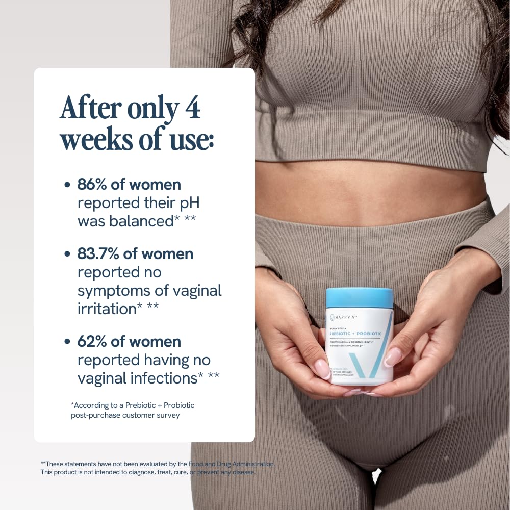 Happy V Dr. Formulated Vaginal Probiotics for Women Odor & Itch Support, Urinary & Gut Health, pH Balance | Womens Daily Probiotic - OzHealthStandard