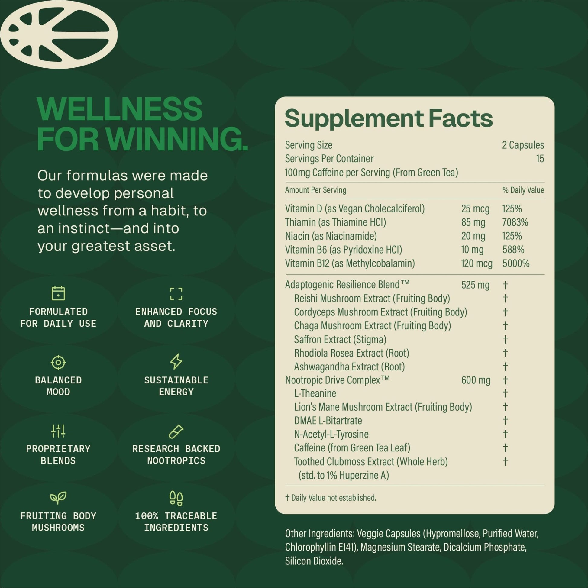 HEAD-START Sunrise Capsules | Nootropic Brain Supplement with Lion’s Mane, L-Theanine & Saffron | Adaptogen Blend for Focus, Energy, Clarity & Daily Performance - OzHealthStandard