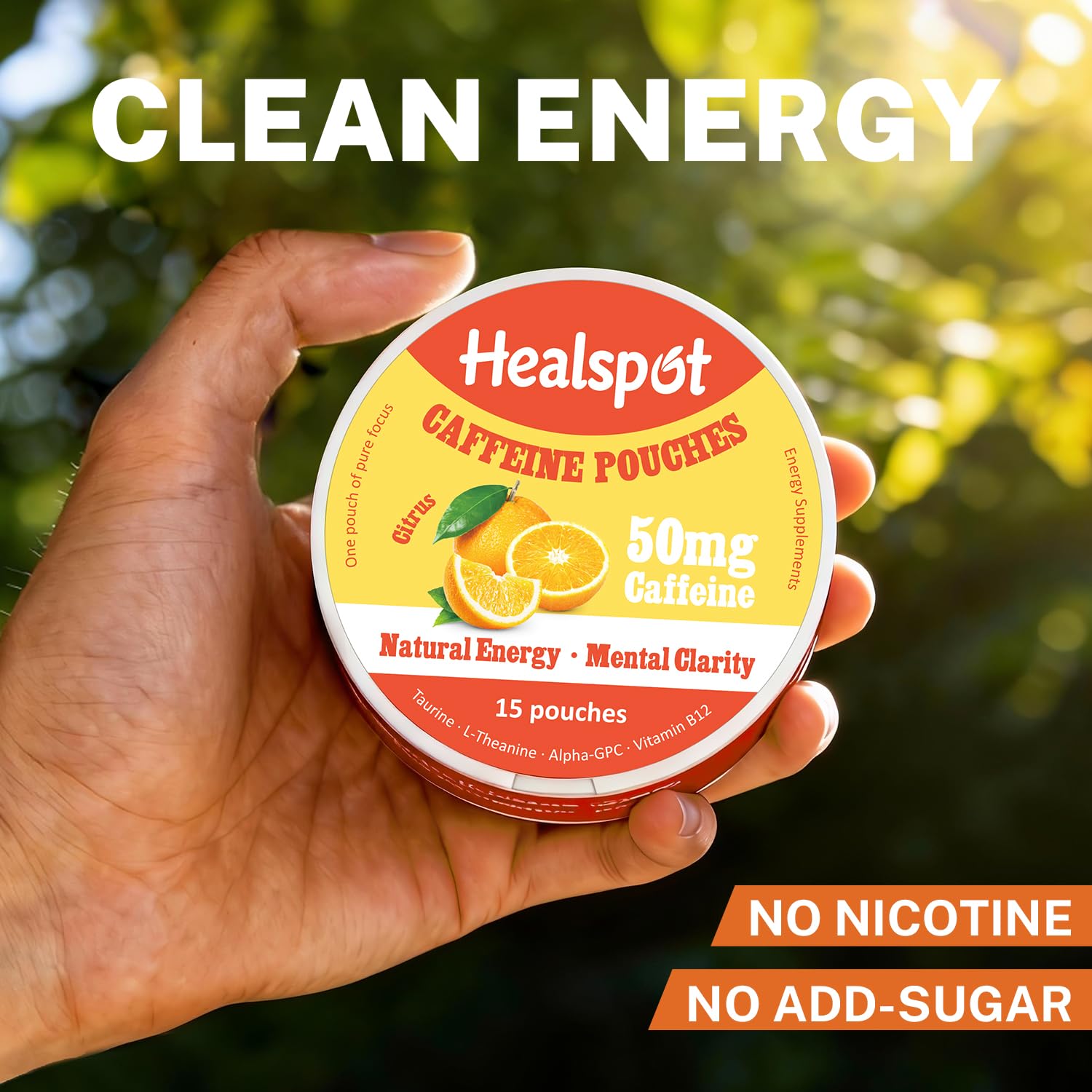 Healspot Nootropic Caffeine Pouches, Energy Pouches with 50mg Caffeine | Taurine | Vitamin B12 | Alpha-GPC | L-Theanine, Focus and Energy Supplements Variety Packs 5 Flavors - OzHealthStandard