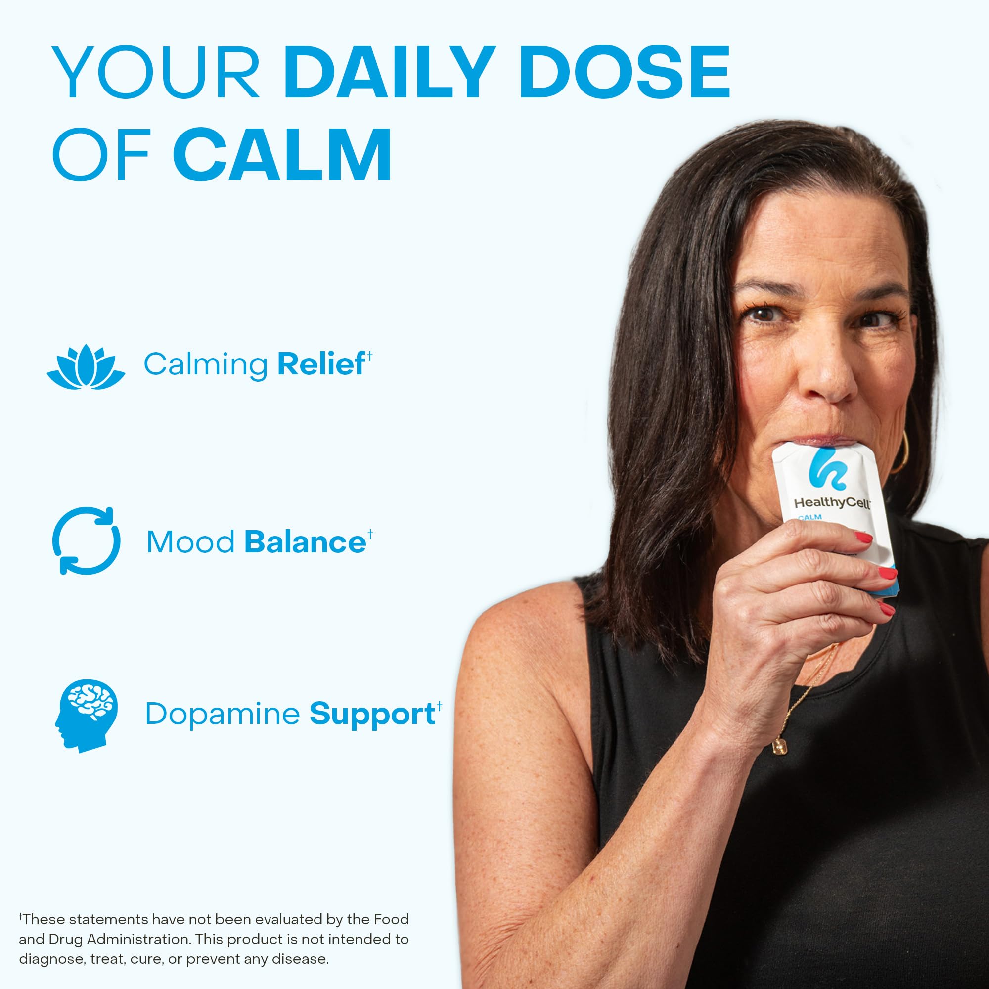 Healthycell Calm Mood Daily Liquid Supplement - Cortisol Manager & Mood Support Supplement for Stress with Ashwagandha, L-Theanine, Magnesium, 5-HTP, GABA & Saffron - 30 Gel Packs - OzHealthStandard
