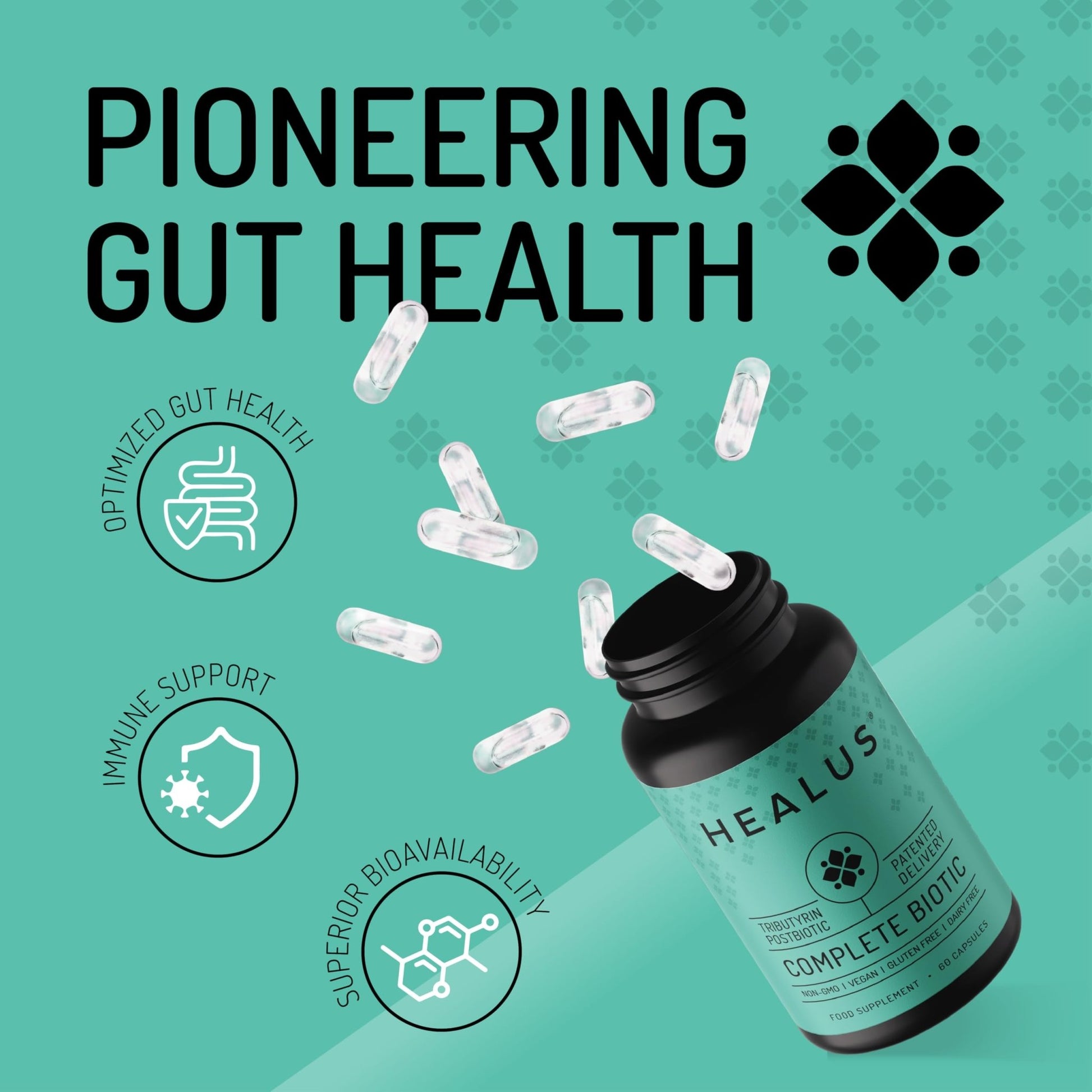 Healus Complete Biotic - Postbiotic Tributyrin Supplement - Postbiotics for Gut Health - Butyrate Gut Health Supplement - OzHealthStandard