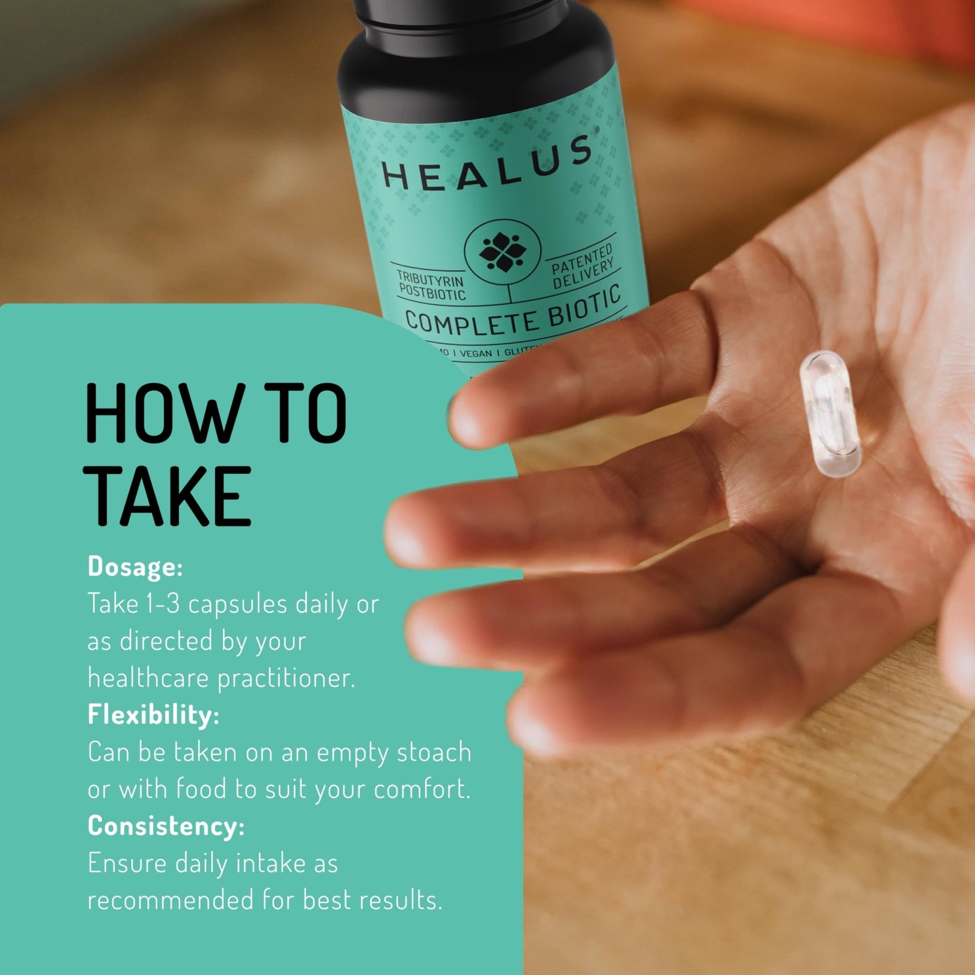 Healus Complete Biotic - Postbiotic Tributyrin Supplement - Postbiotics for Gut Health - Butyrate Gut Health Supplement - OzHealthStandard