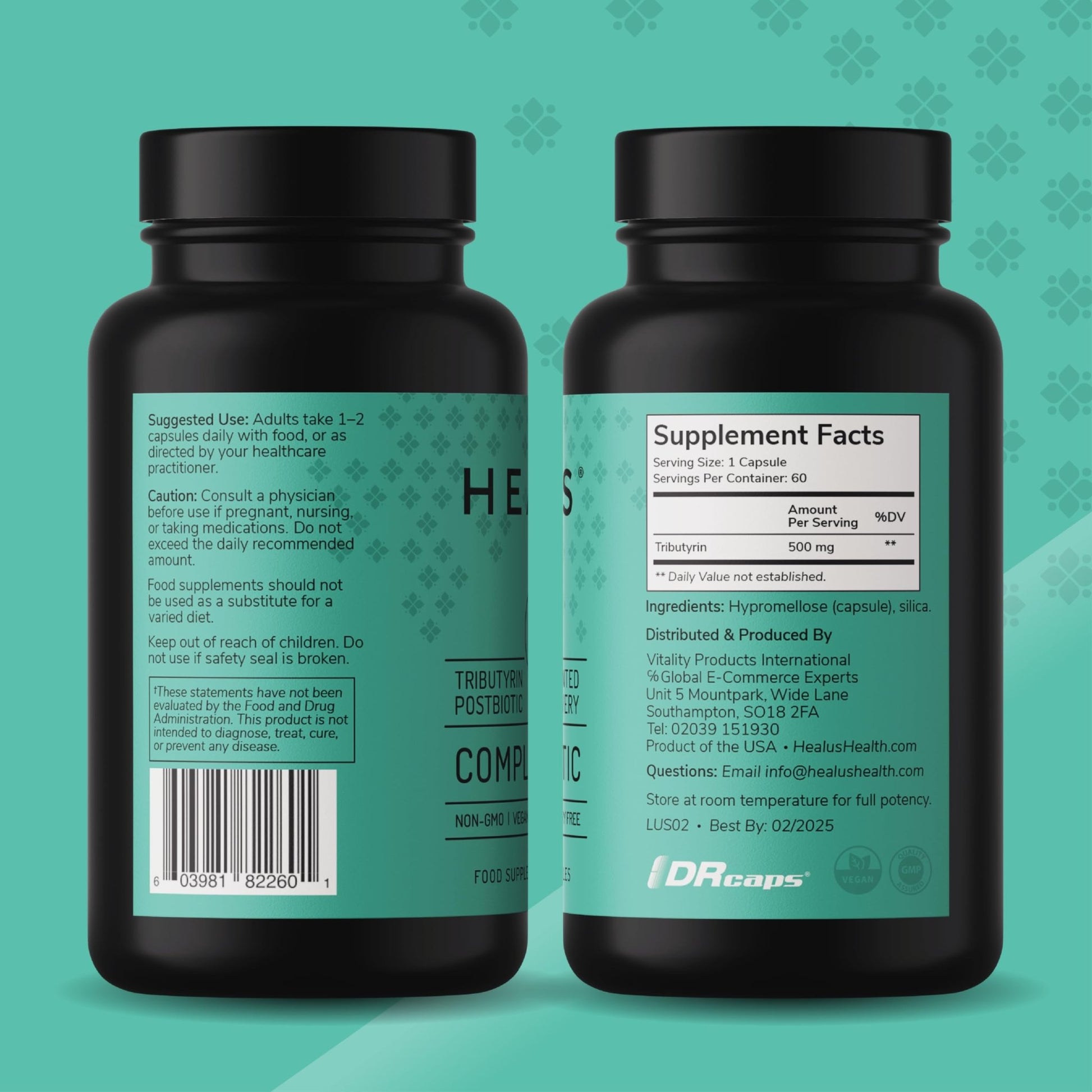 Healus Complete Biotic - Postbiotic Tributyrin Supplement - Postbiotics for Gut Health - Butyrate Gut Health Supplement - OzHealthStandard