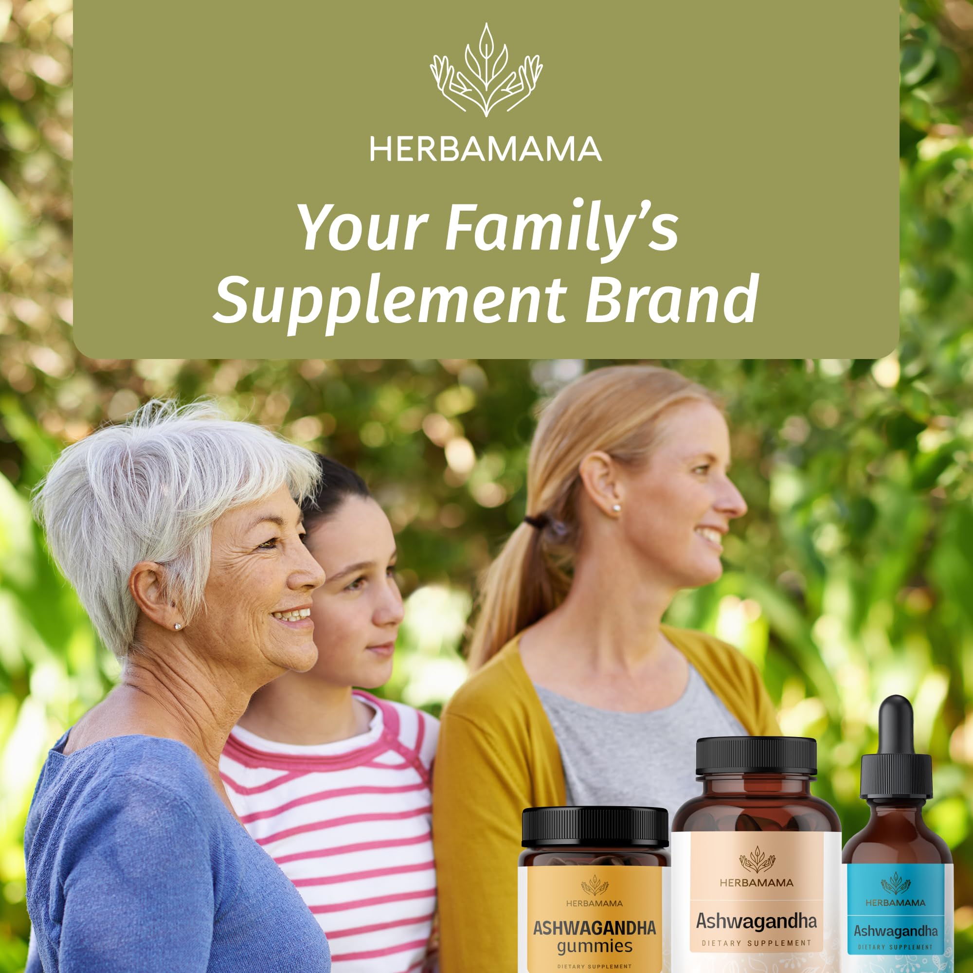 HERBAMAMA Ashwagandha Capsules - 1500mg Pure Ashwagandha Root Focus Supplement - Vegan, Non-GMO Mood & Calm Support Supplement for Adults, 100 Caps - OzHealthStandard