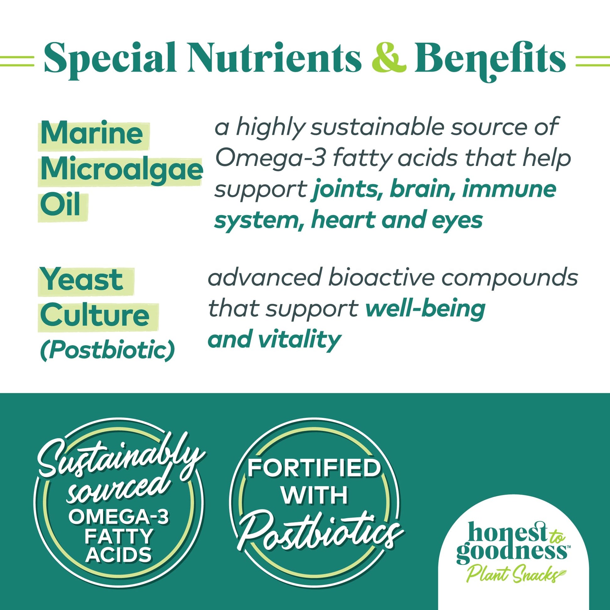 Honest to Goodness Plant Snacks Dog Treats, Enriched with Omega 3s & Postbiotics, 8oz Variety Pack, 6 Bags - OzHealthStandard